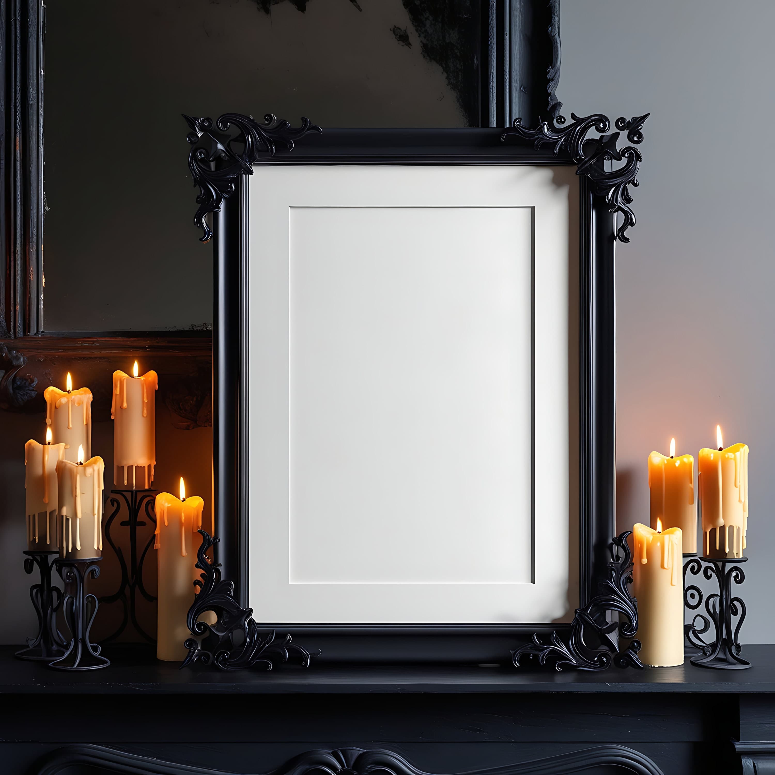 100 pieces of Gothic & Black Frame Mockups | Gothic Home Decor | Gothic Wall Art | Gothic Decor | Gothic Frame | Baroque Frame | Gothic Art