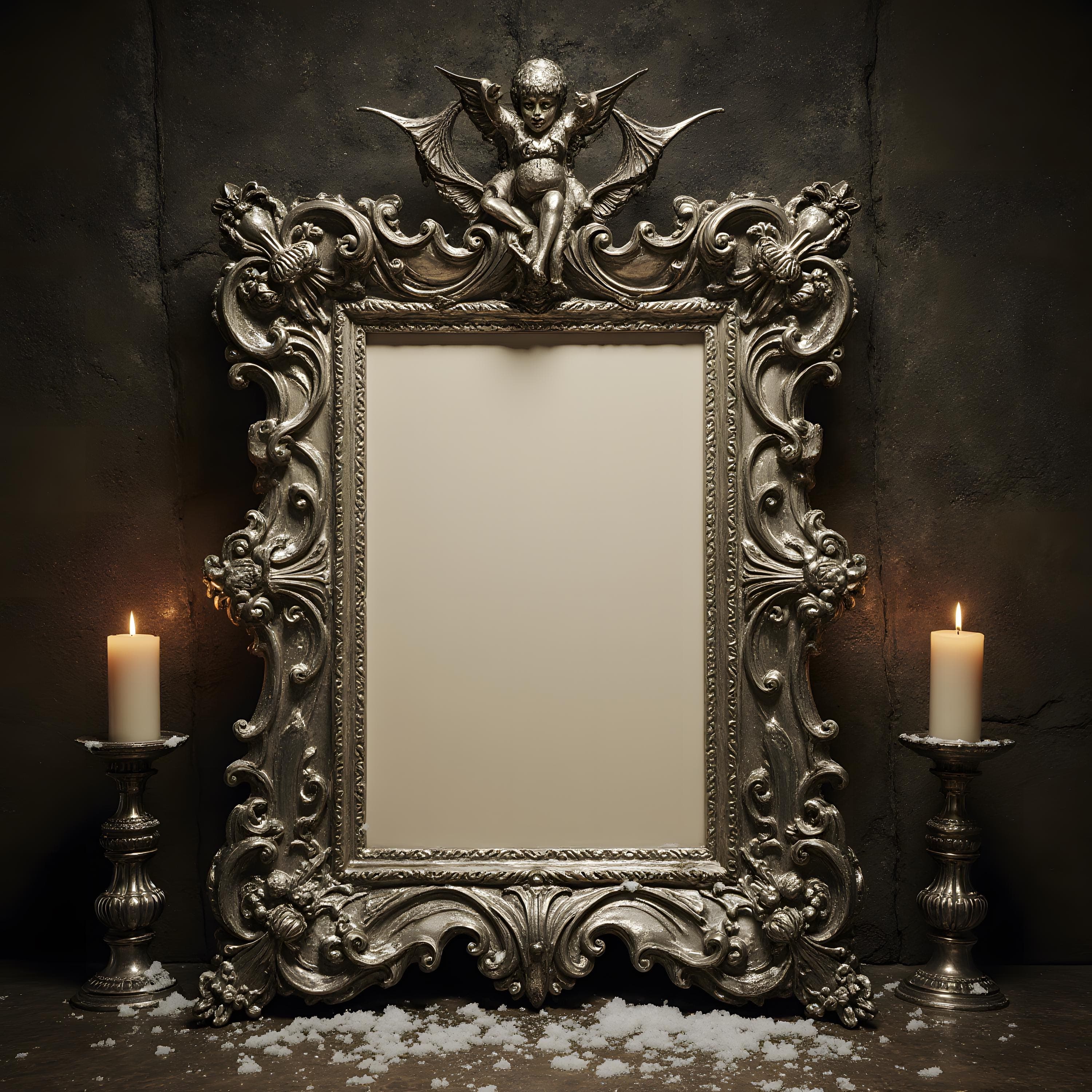 Baroque Holiday Frame Mockup | Christmas Baroque Frame Mockup | Ornate Vintage Frame Mockup | Festive Art Mockup | Ornate Frame Mockup |