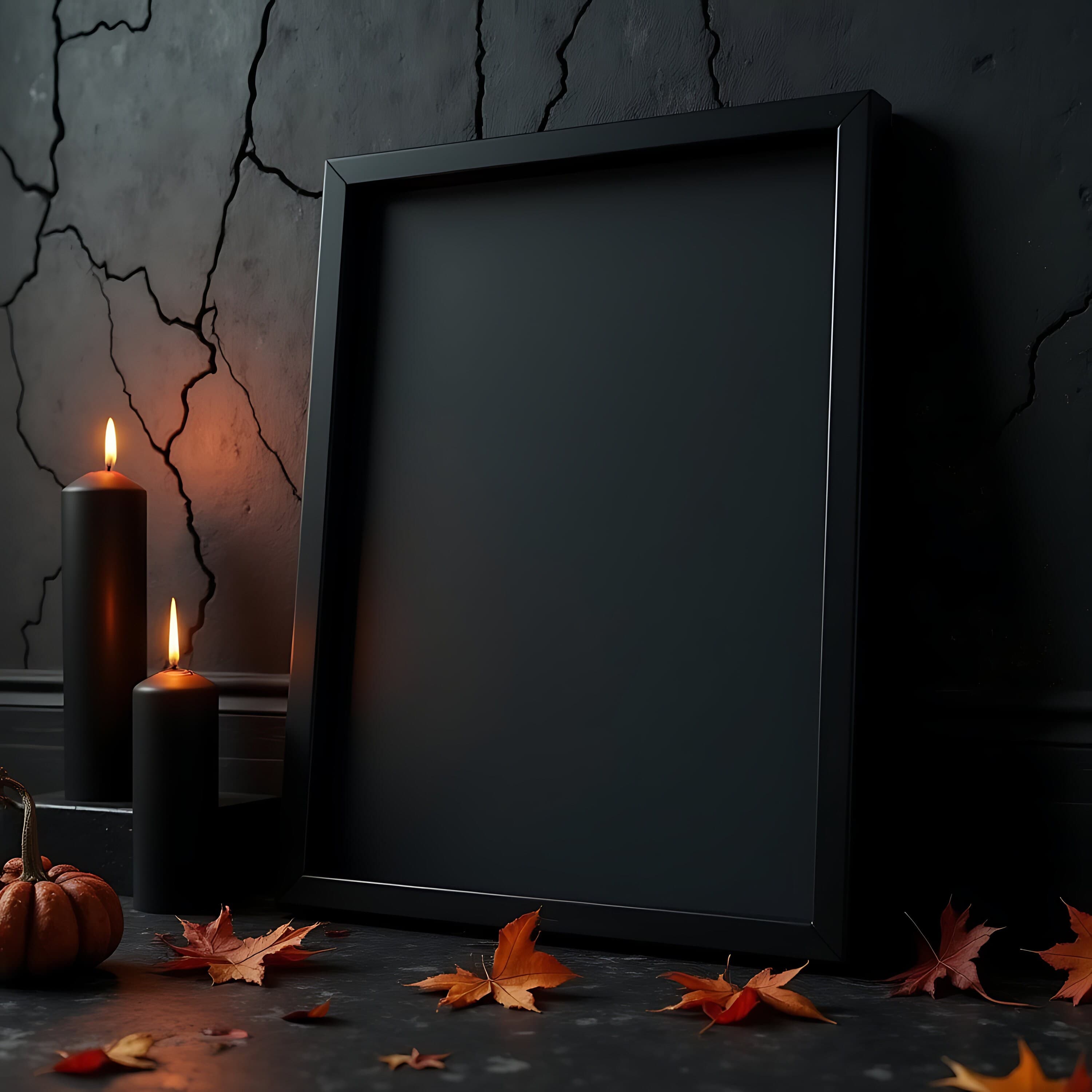 Minimalist Black Frame Mockup | Halloween Mockup Frame | Halloween Frames | Halloween Mockup | Halloween Art Print | Digital Frame Mockup |