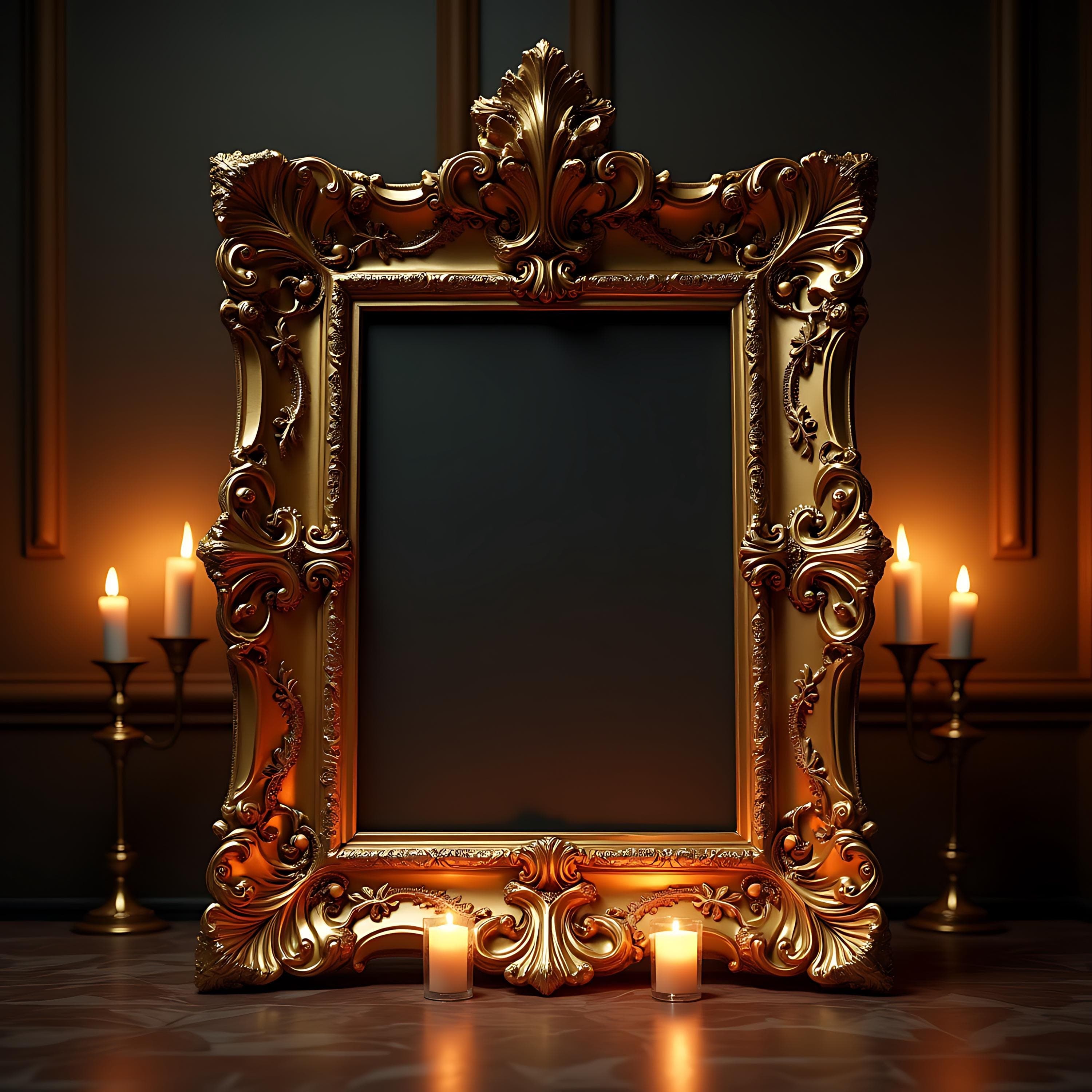 Gold Baroque Frame | Frame Mockup PSD | Frame for Wall Art | Victorian Frame | Picture Frame | Antique Frame Mockup | Victorian Art Frame |