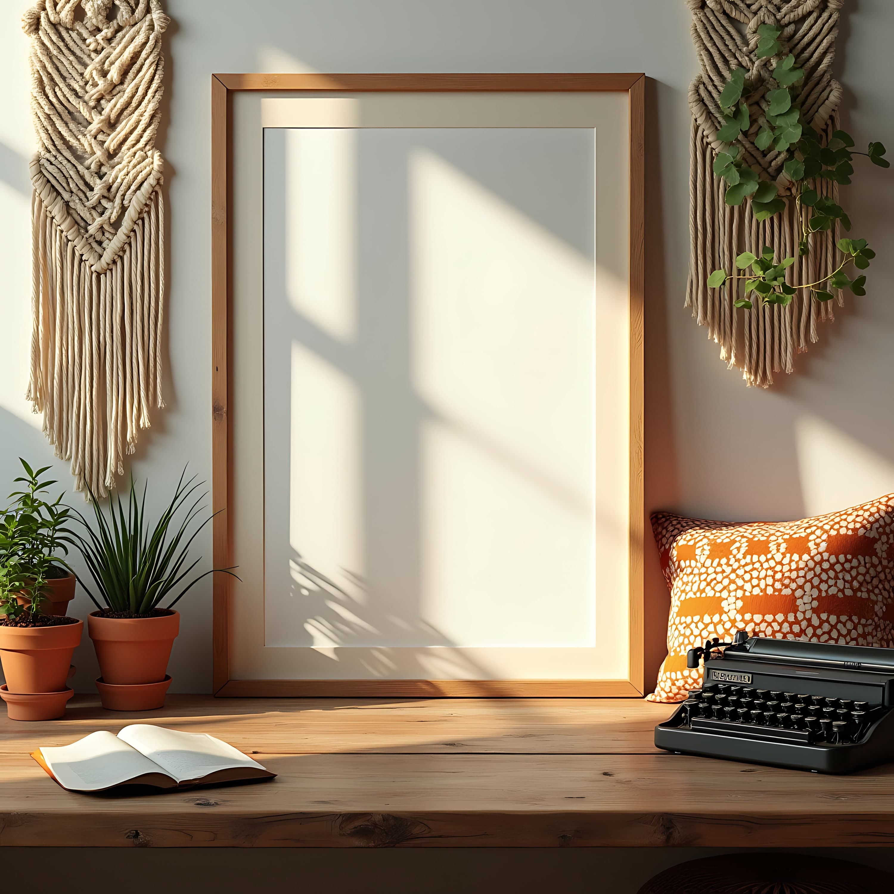 Boho Home Decor Frame Mockups | Interior Mockup | Boho Mockup | Poster Mockup | Modern Frame Mockup | Frame Mockup PSD | Frame Mockup Retro