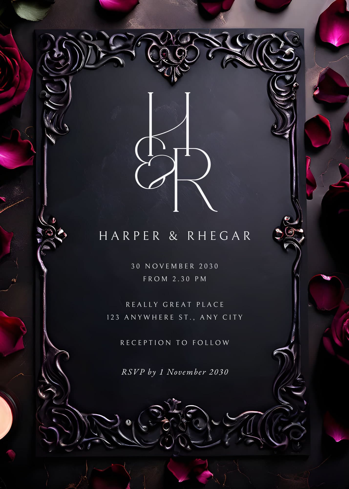 Gothic Wedding Card Mockup | Wedding Card | Wedding Mockup Bundle | Marriage | Cards | Bride and groom | Editable Template | Invitation Card