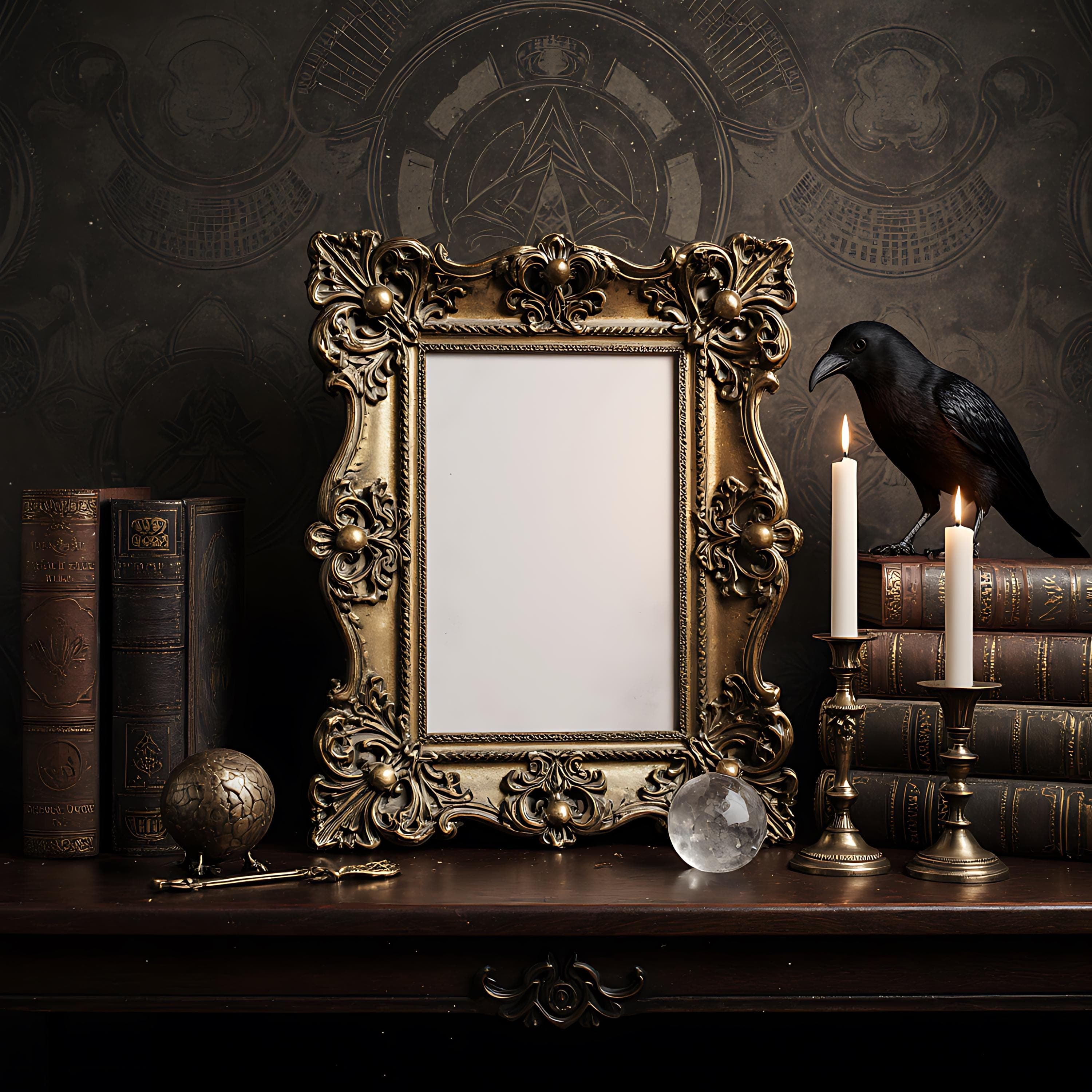 Vertical Gothic Baroque Frame Mockup | Frame Mockup | Baroque Style | Gothic Picture Frame | Poster Frame Mockup | Mockup Frame PSD | Mockup