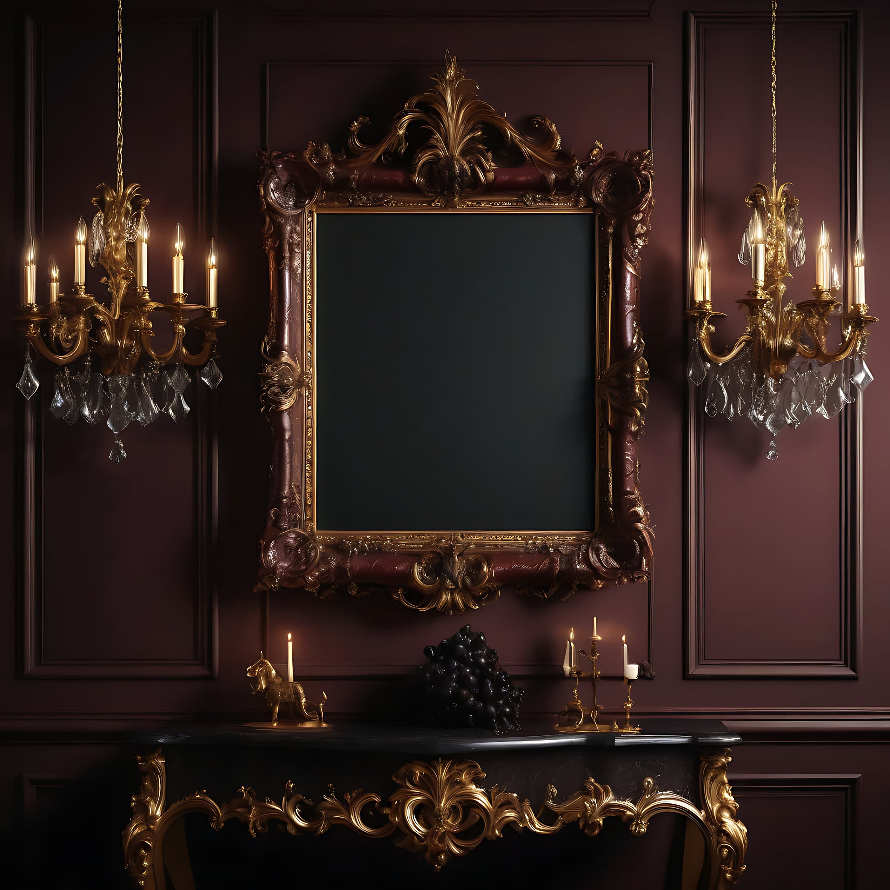 Dark Mahogany Baroque Frame | Gothic Frame | Gothic Picture Frame | Gothic Home Decor | Gothic Decor | Baroque | Gothic Frames