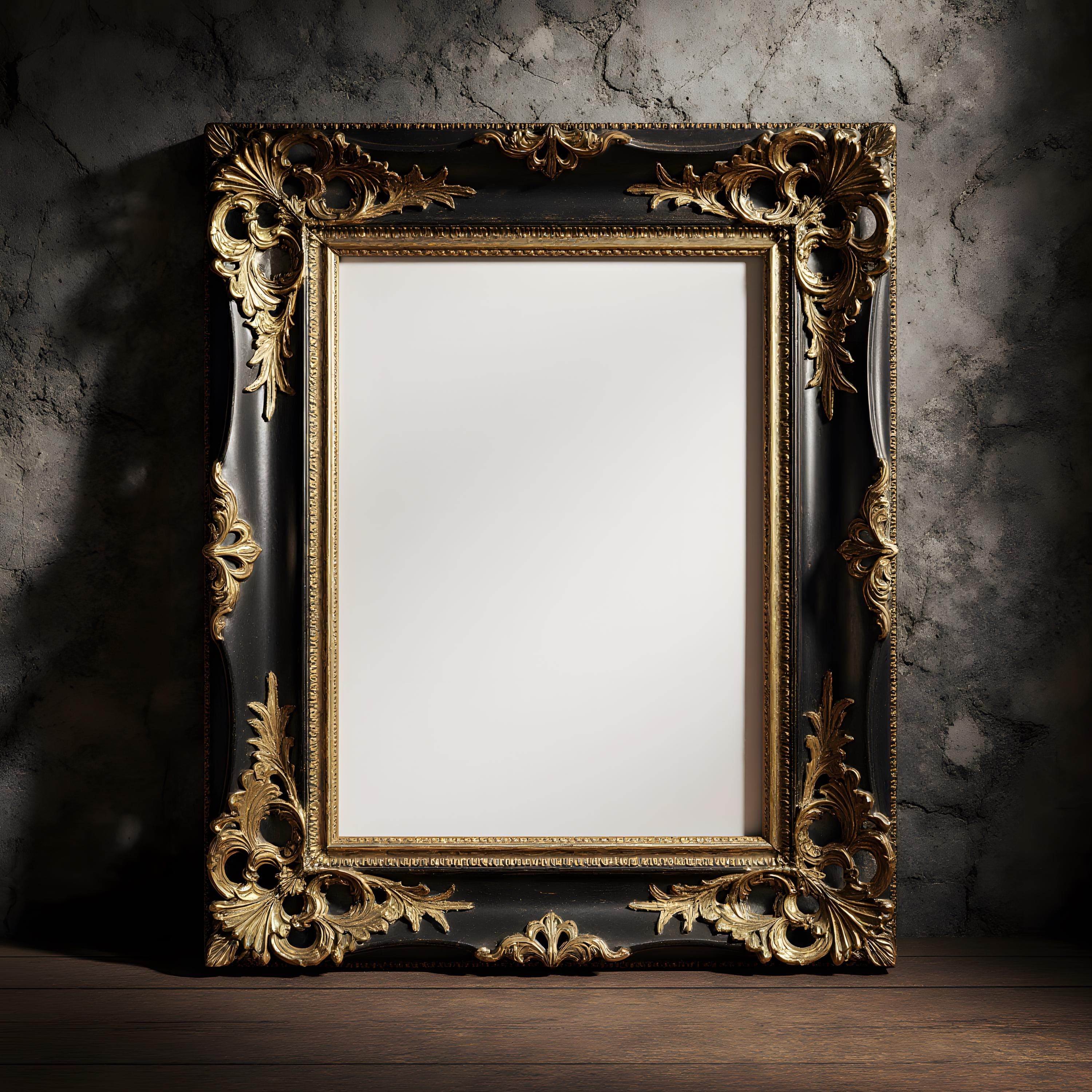 Baroque Antique Frame Mockup | Vintage Ornate Frame Mockup | Gothic Wall Art Mockup | Dark Victorian Frame | Art Mockup | Digital Download