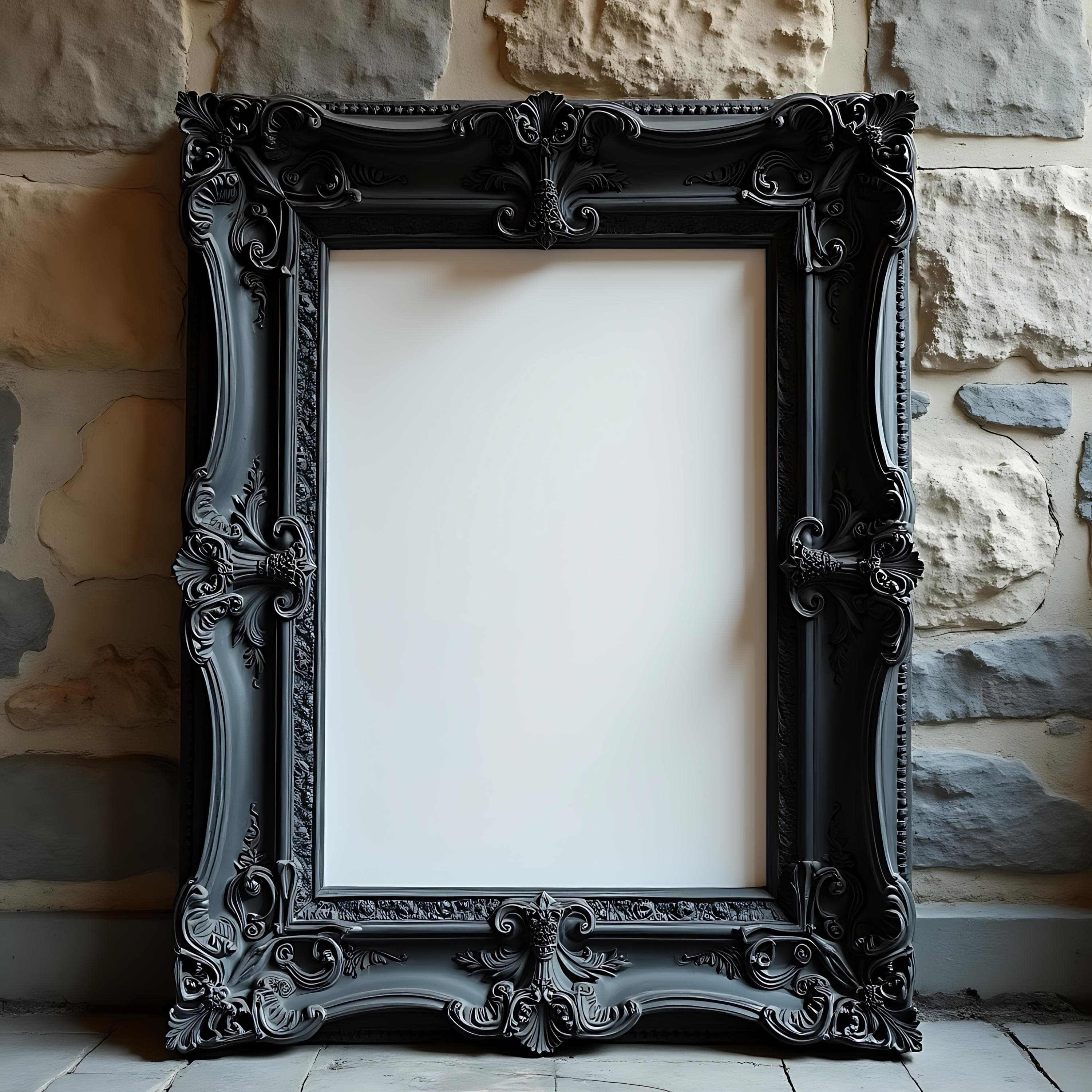 Large Black Gothic Frame Mockups | Single Frame Mockup | Gothic Home Decor | Gothic Frame | Gothic Art | Baroque Frame | Gothic Wall Art |