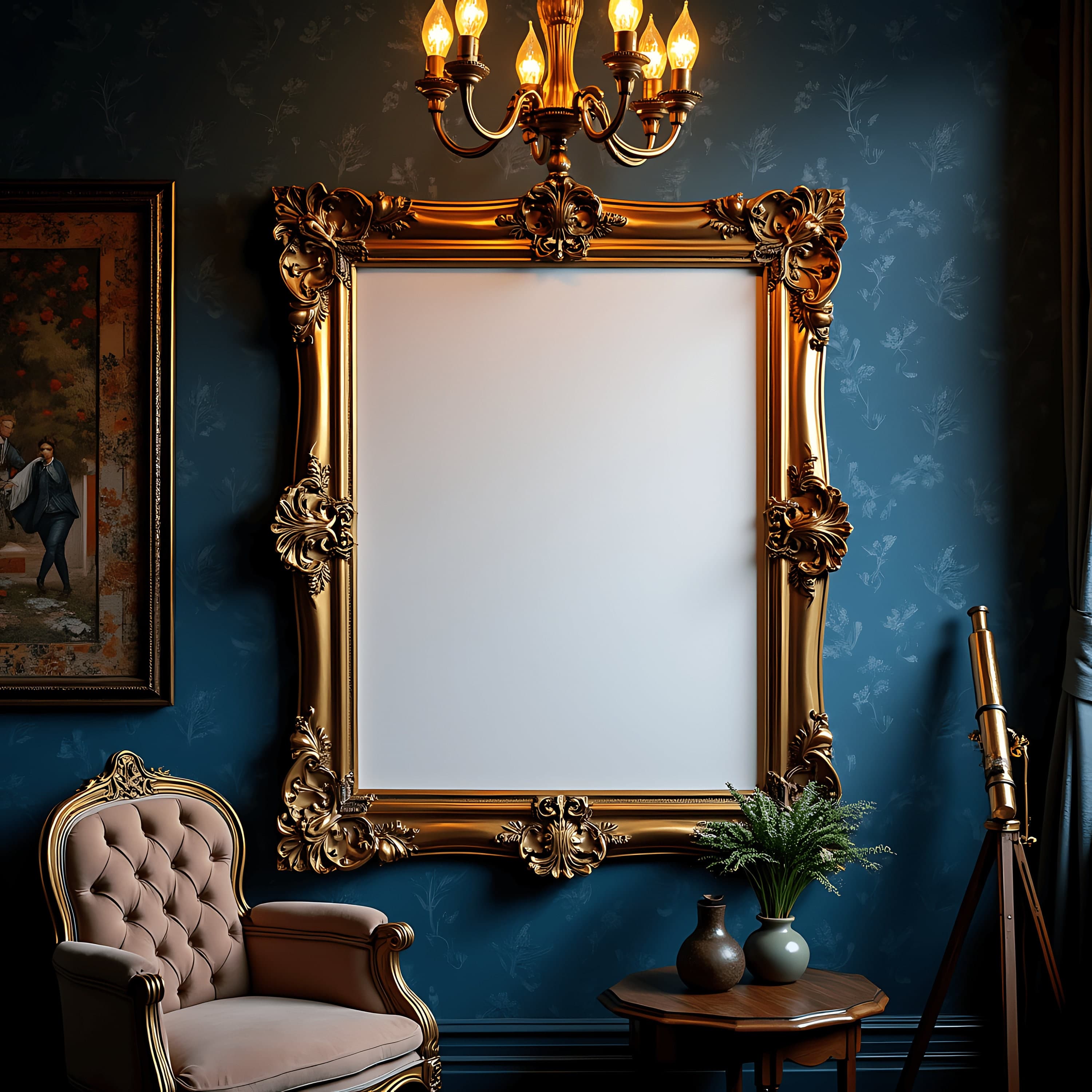 Victorian Bronze Wall Art Frame Mockup | Victorian Frame Mockup | Victorian Frame Art | Gothic Frame | Vintage Frame | Bronze Frame Mockup |