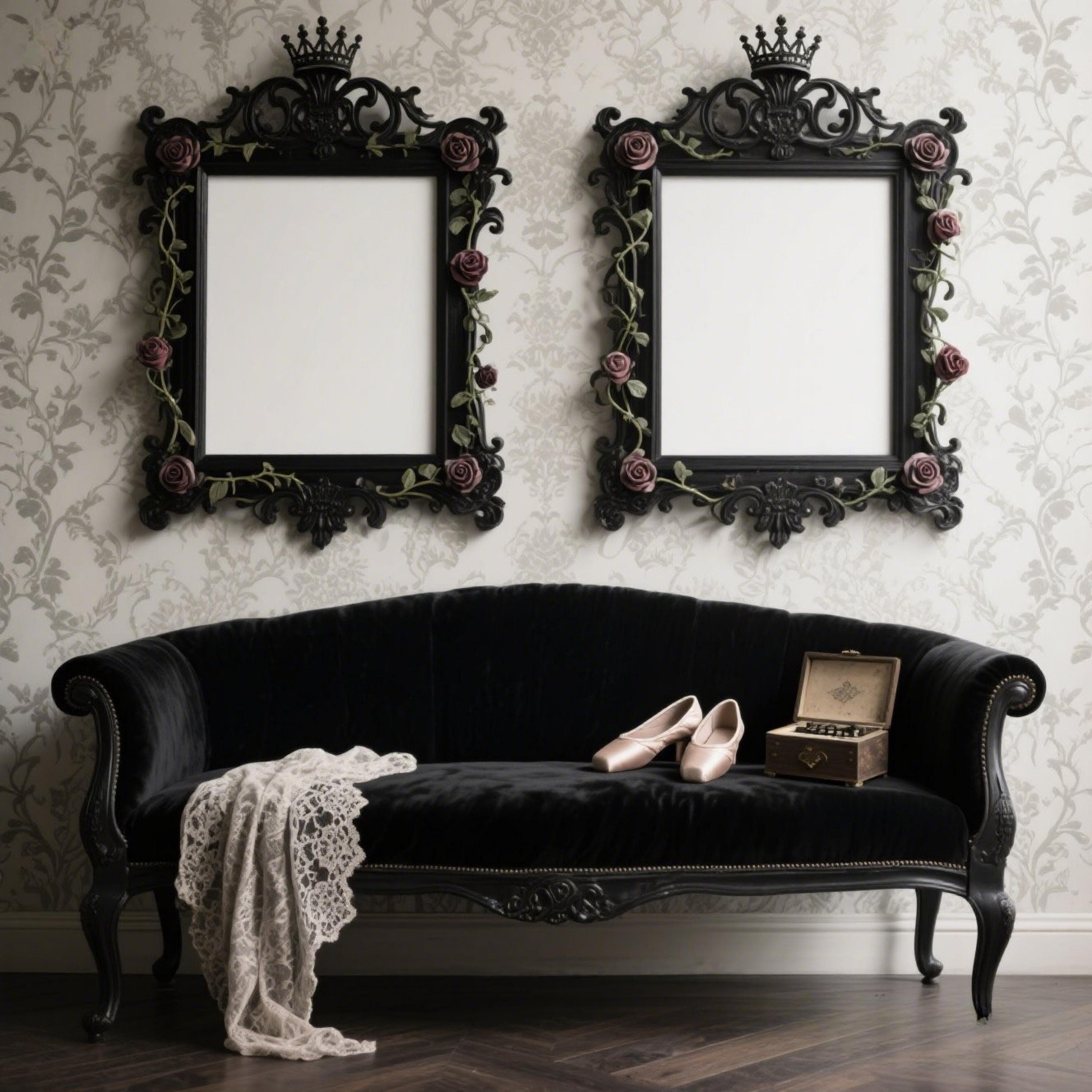 Dual Frame Mockup | Vertical Frame PSD | Wall Art Mockup | Minimal Frame Display | Digital Poster Mockup | Printable Frames | Digital Mockup