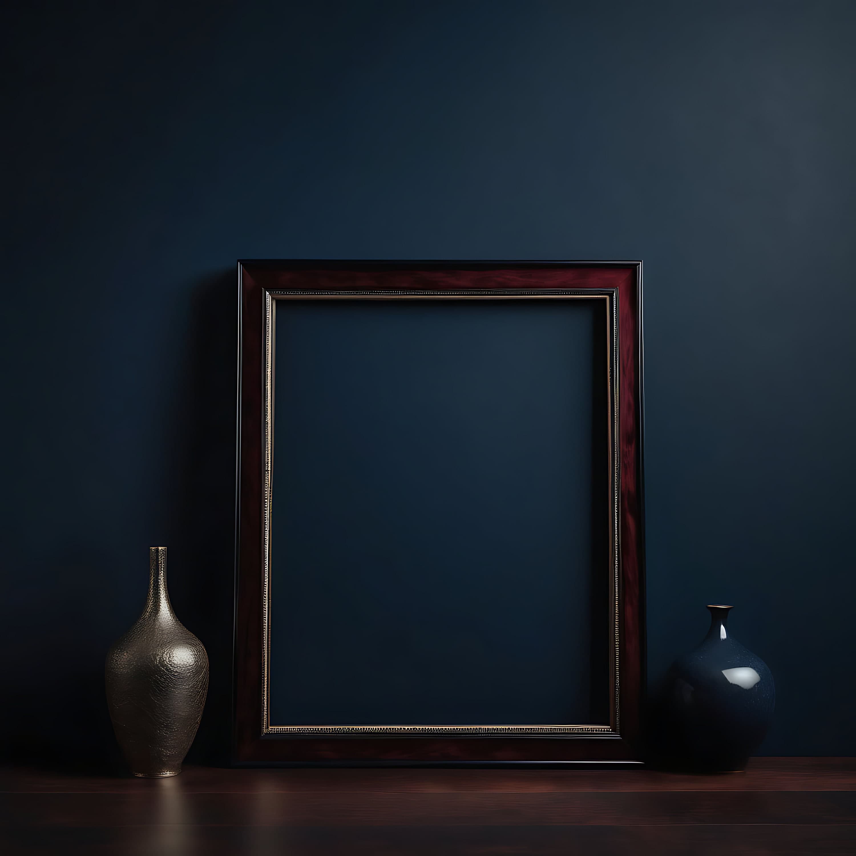 Thin Black Velvet Frame Mockup | Black Frame | Digital Frame Mockup | Poster Frame Mockup | Frame Mockup PSD | Gothic Art| Minimalist Mockup