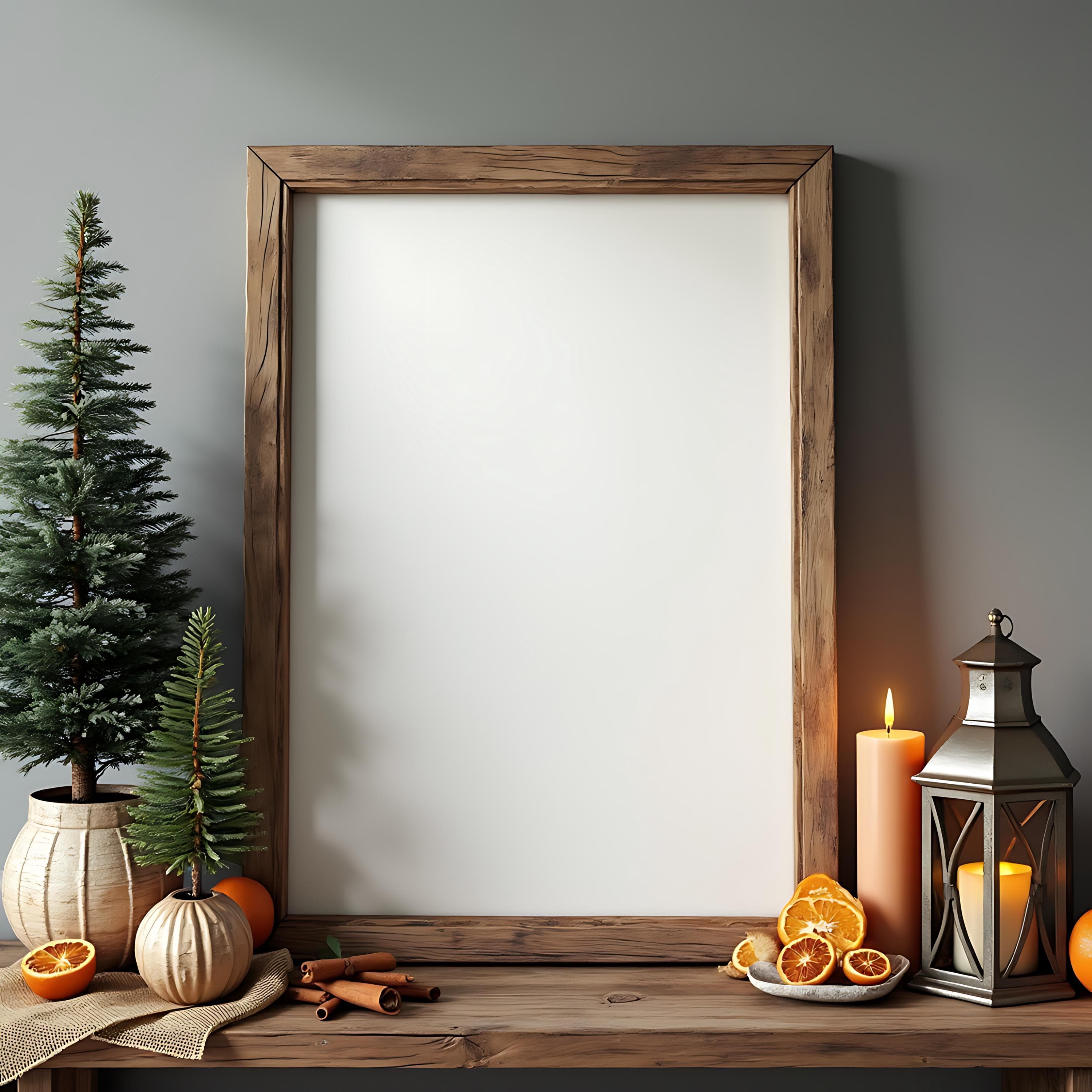 Christmas Rustic Frame Mockup Christmas Frame Mockup Rustic Frame Rustic Wall Frame | Christmas Art Mockup Mockup Frame with a Person
