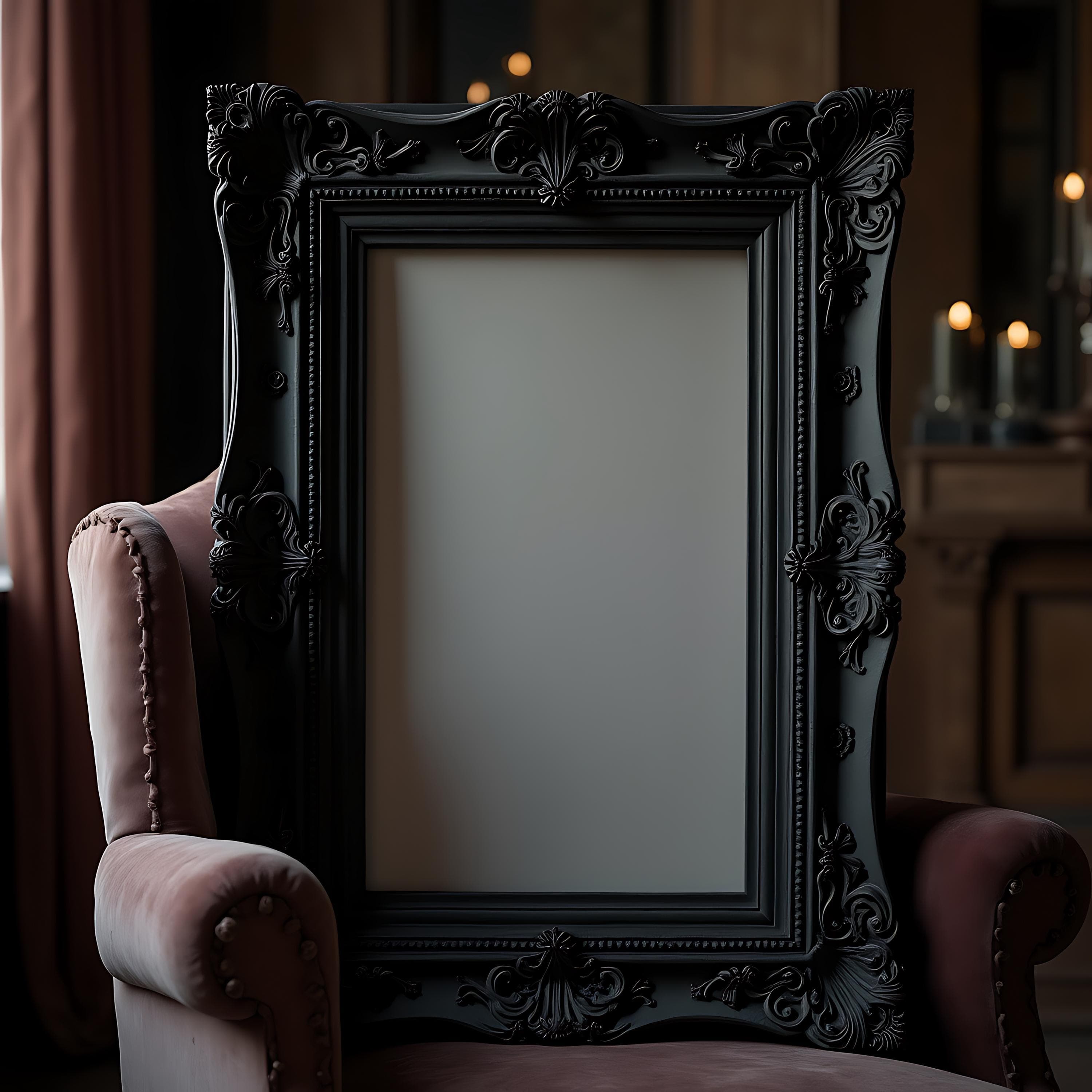 Gothic Frame | Gothic Wall Art | Photo Frame Mockup | Antique Wall Mockup | Baroque Frame | Gothic Home Decor | Goth Decor | Baroque Frame |