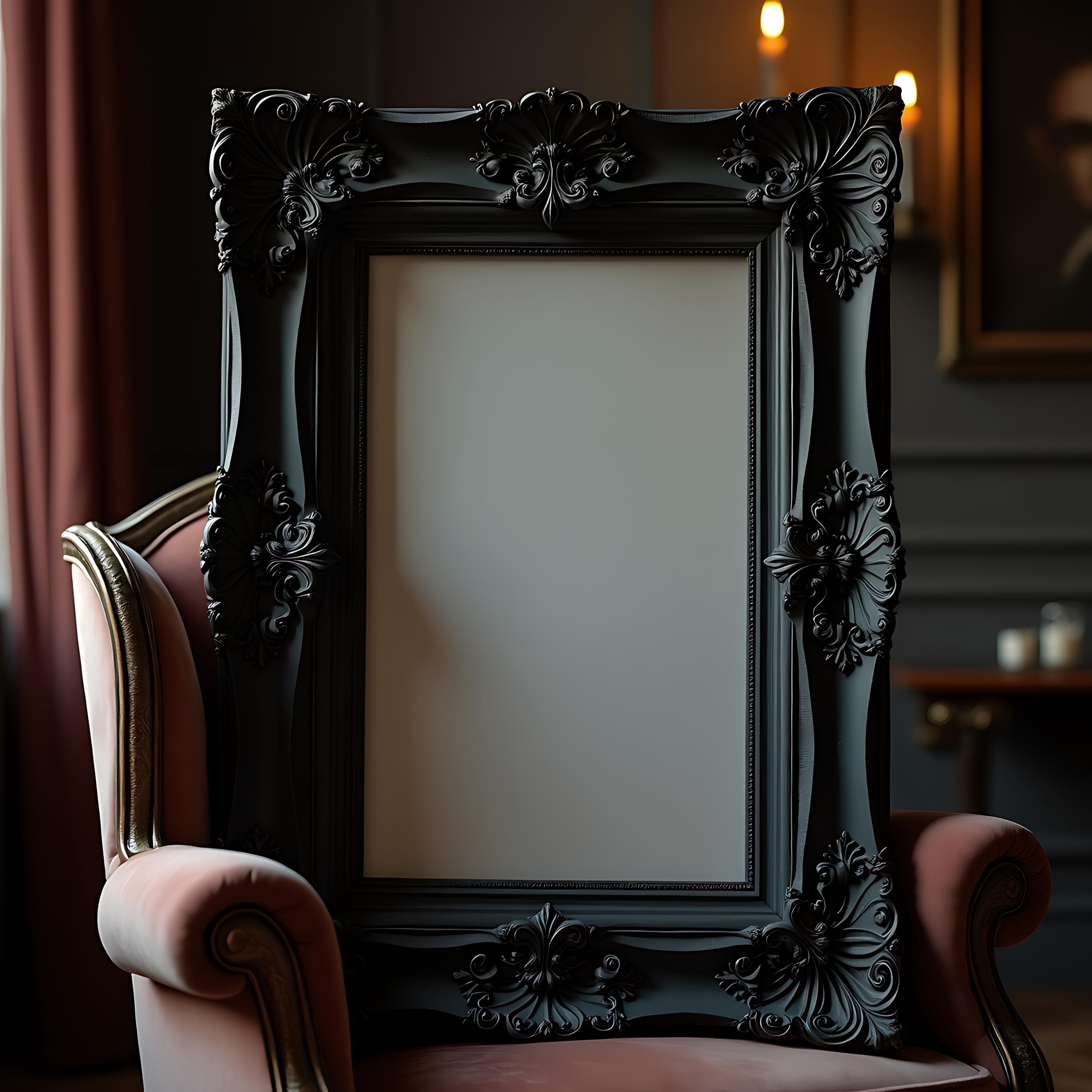 Gothic Frame | Gothic Wall Art | Photo Frame Mockup | Antique Wall Mockup | Baroque Frame | Gothic Home Decor | Goth Decor | Baroque Frame |