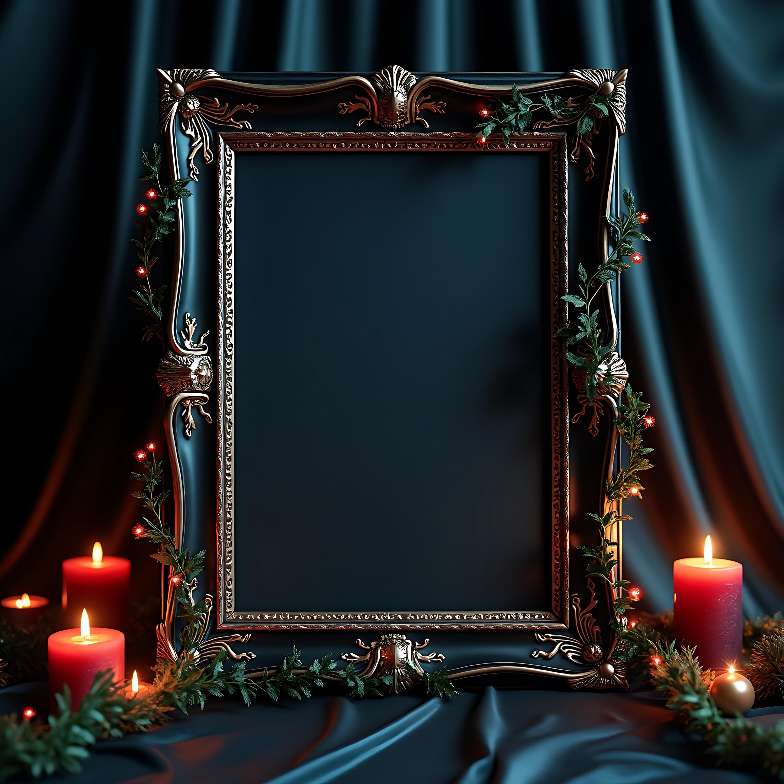 Luxurious Gothic Christmas Poster Mockup | Christmas Mockup | Poster Mockup | Digital Frame | Vertical Mockup | PSD Frame Mockup | Frame PSD