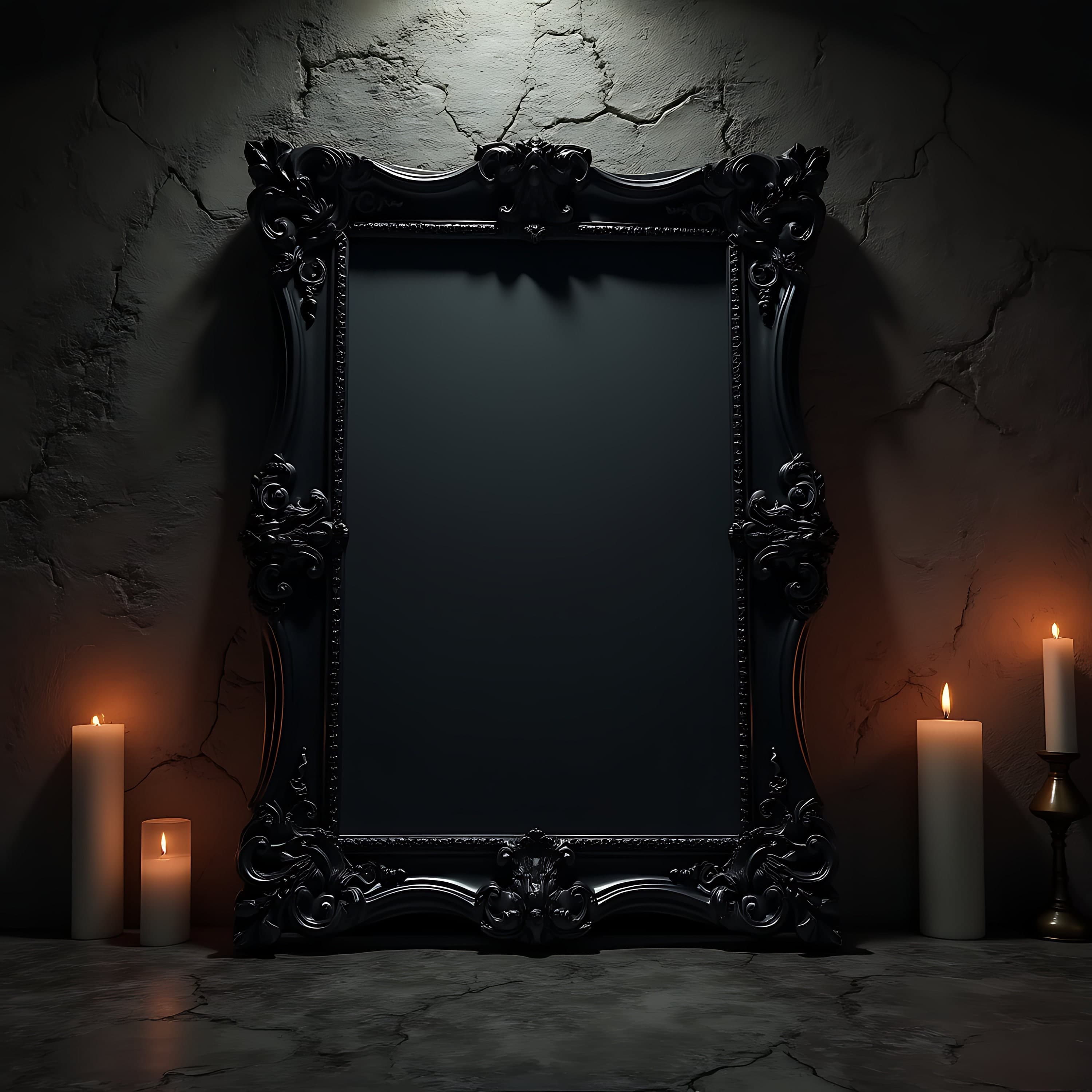 Ornate Black Baroque Frame | Black Frame Mockup | Wallpaper Mockup | Victorian Mockup | Mockup Frame  | Blank Frame Mockup | Wall Art Mockup