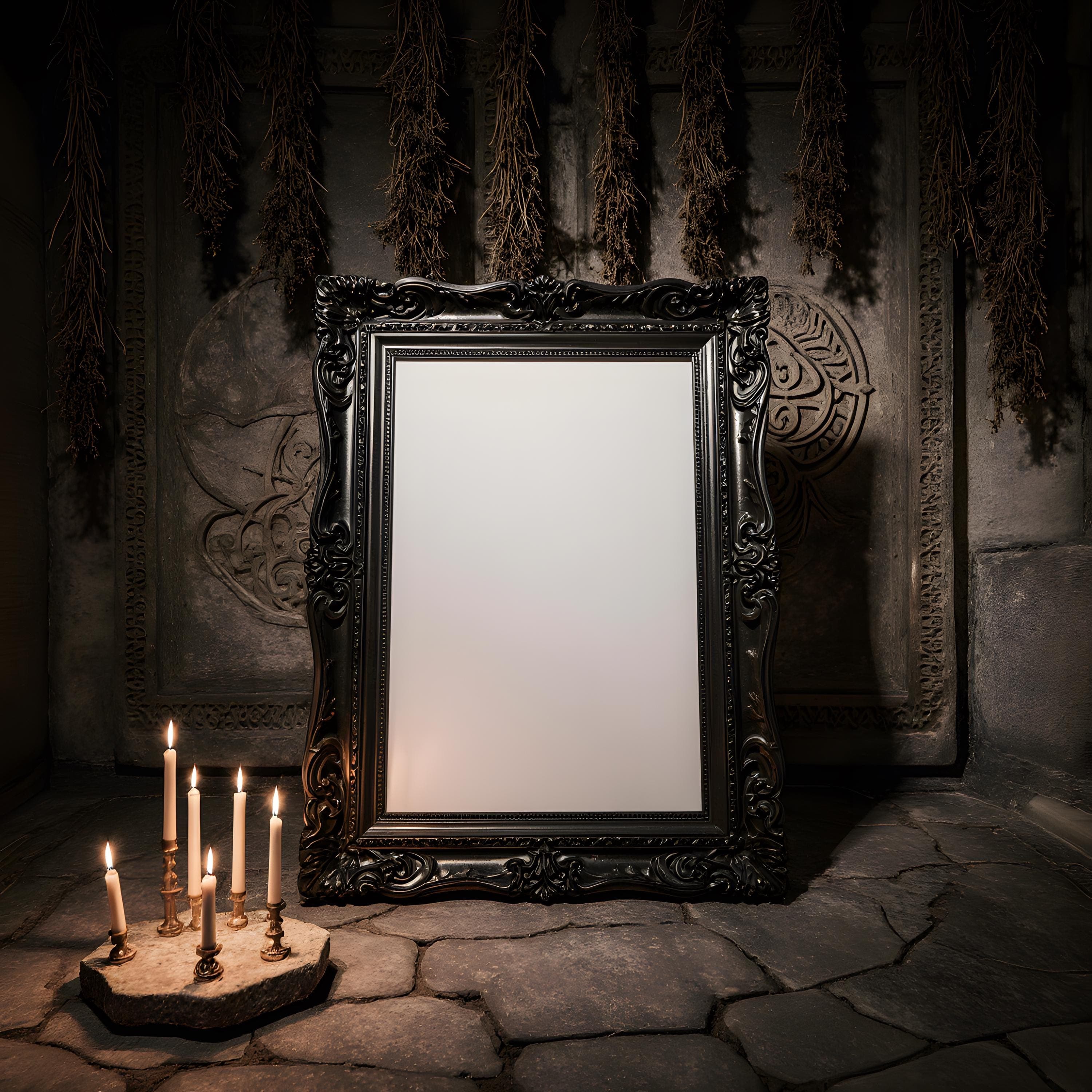 Black Frame Mockup | Gothic Art Display PSD | Gothic Frame Mockup | Ornate Frame Mockup | Dark PSD Frame Mockup | Frame Mockup | Black Frame