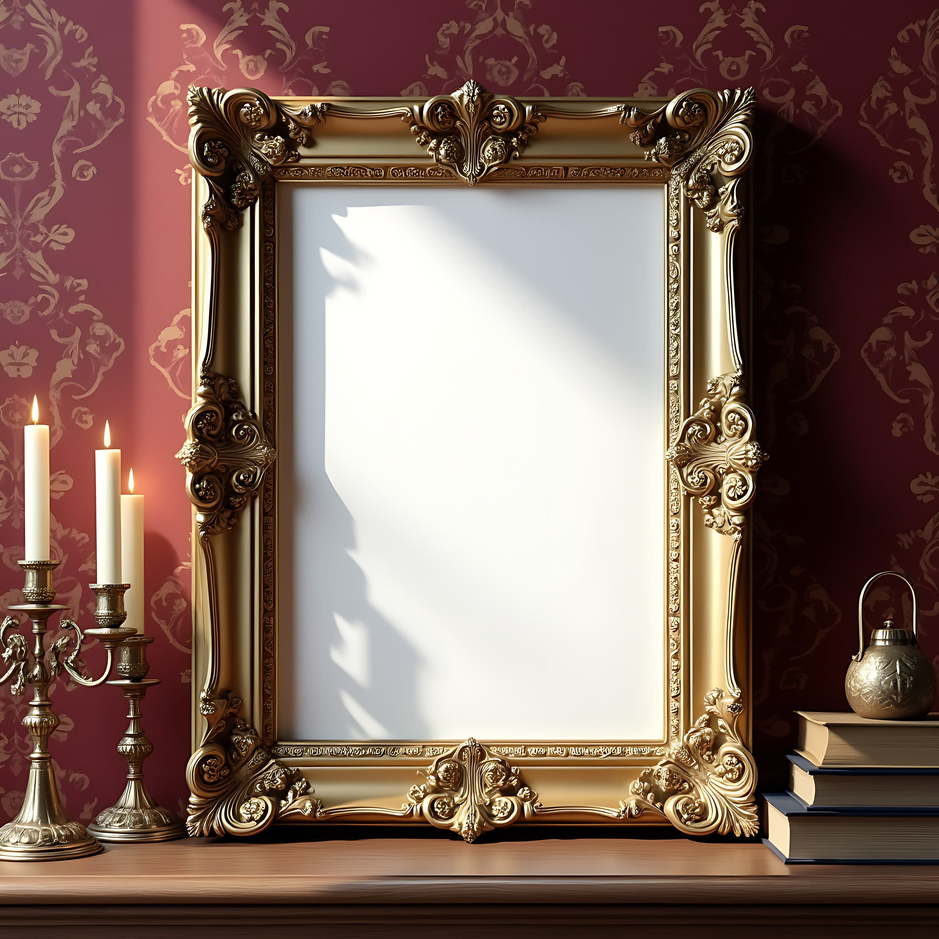 Gothic Victorian Wall Art Frame Mockup | Victorian Frame | Victorian Decor | Victorian Picture Frame | Victorian Framed Wall Art | Mockups |