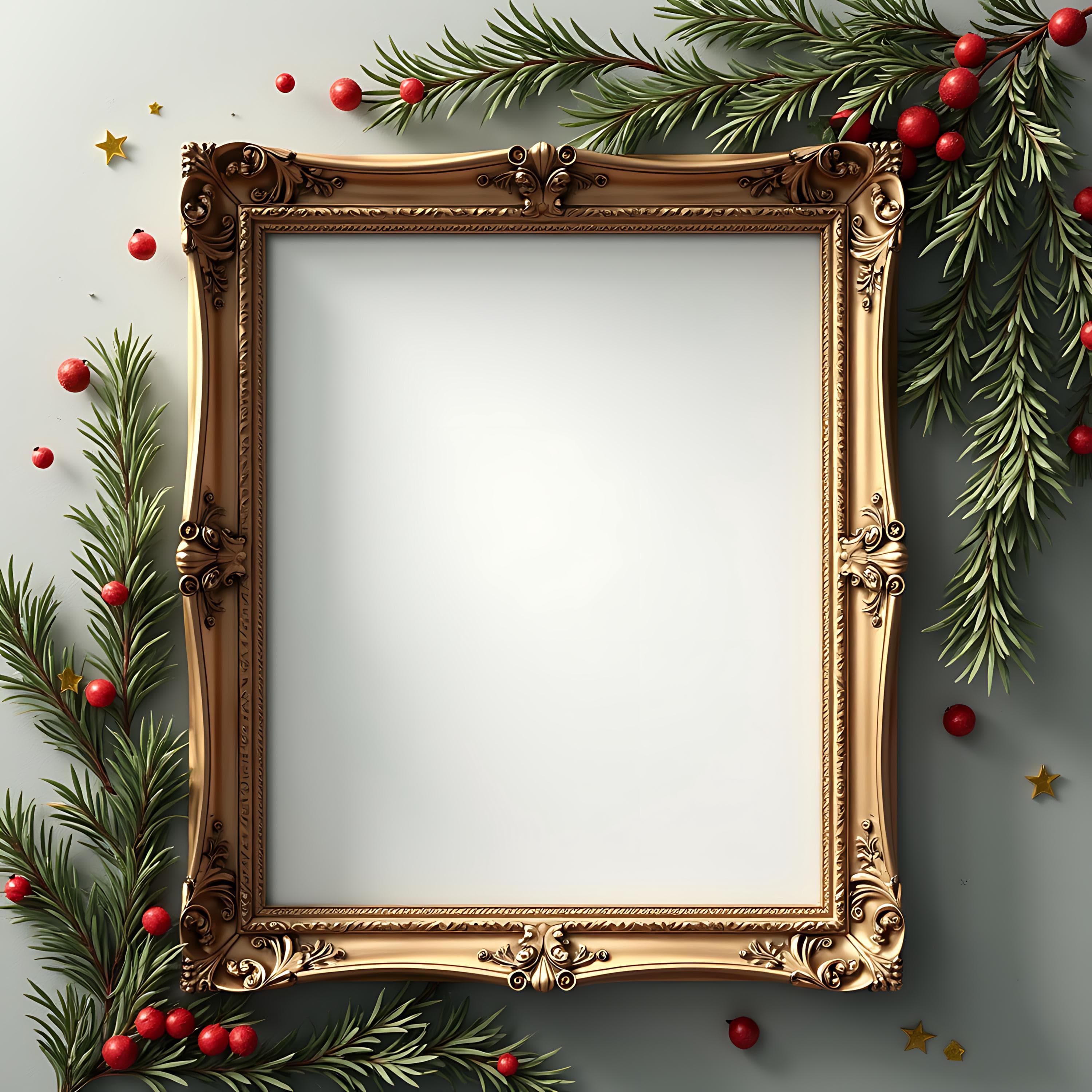 Realistic Christmas Frame Mockup | PSD Mockup | Print Mockup | Wall Art Mockup | Christmas Mockup PSD | Holiday Frame Mockup | Xmas Mockup |