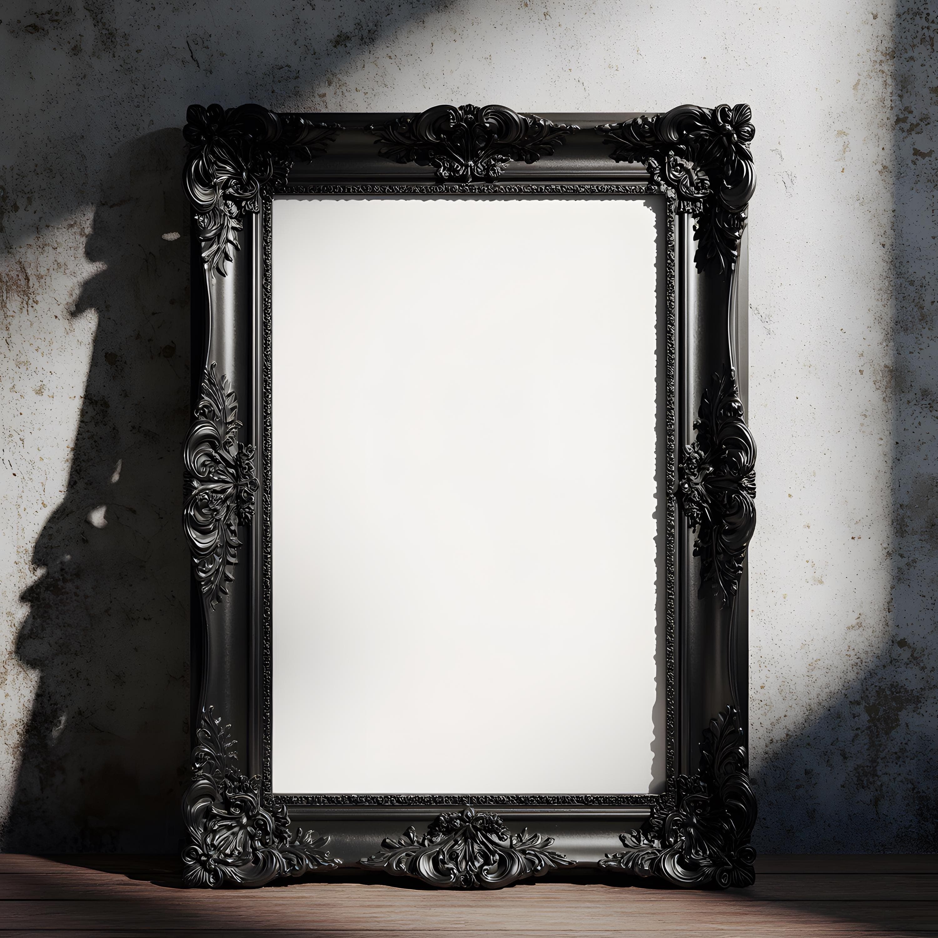 Gothic Black Frame Mockup | Ornate Dark Frame PSD | Gothic Wall Art Template | Vintage Black Frame Mockup | Gothic Digital Frame Mockup |