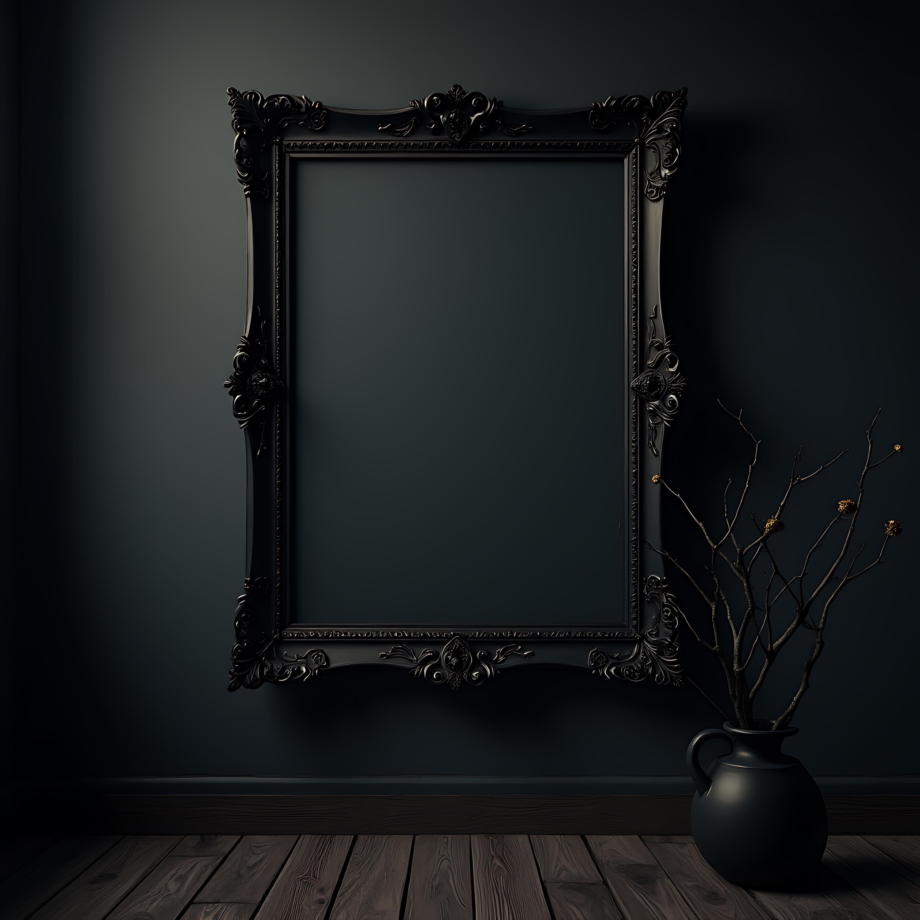 Dark Frame Mockup | Frame Gallery Mockup | PSD Frame Mockup | Gothic Picture Frame | Black Picture Frame | Frame Mockup | Digital Frame PSD