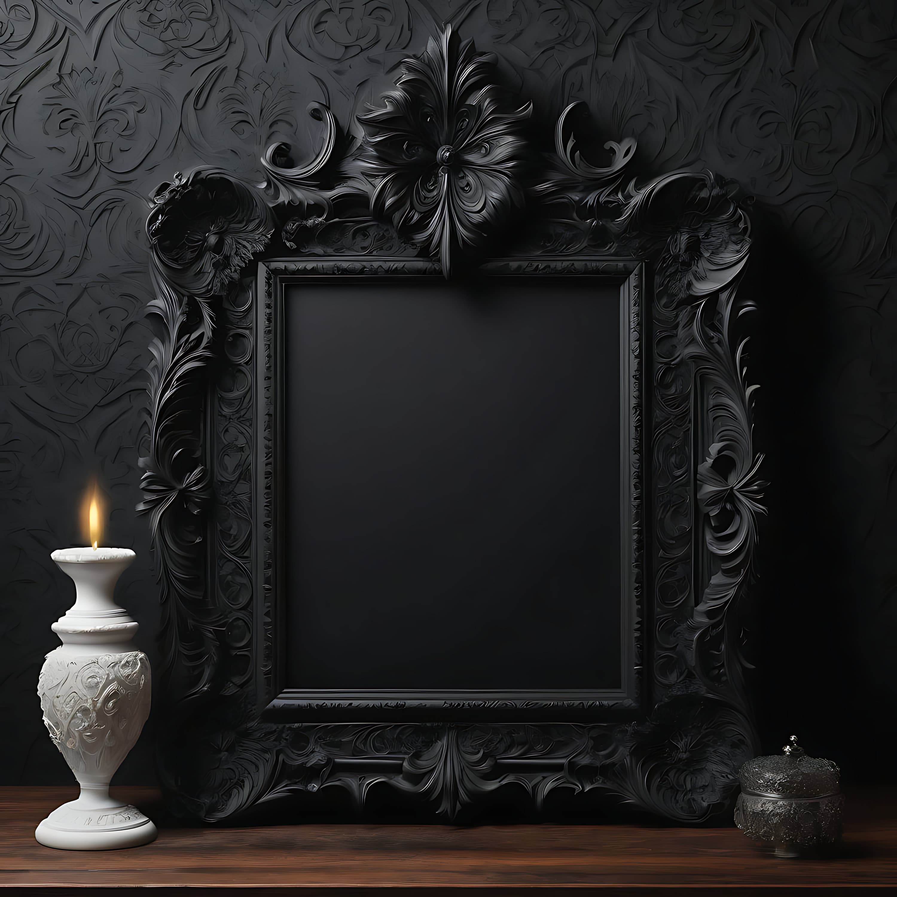 25 pieces of Dark & Gothic Mockup | Gothic Home Decor | Gothic Frame| Baroque Frame | Ornate Frame | Goth Frame | Dark Frame | Black Frame |