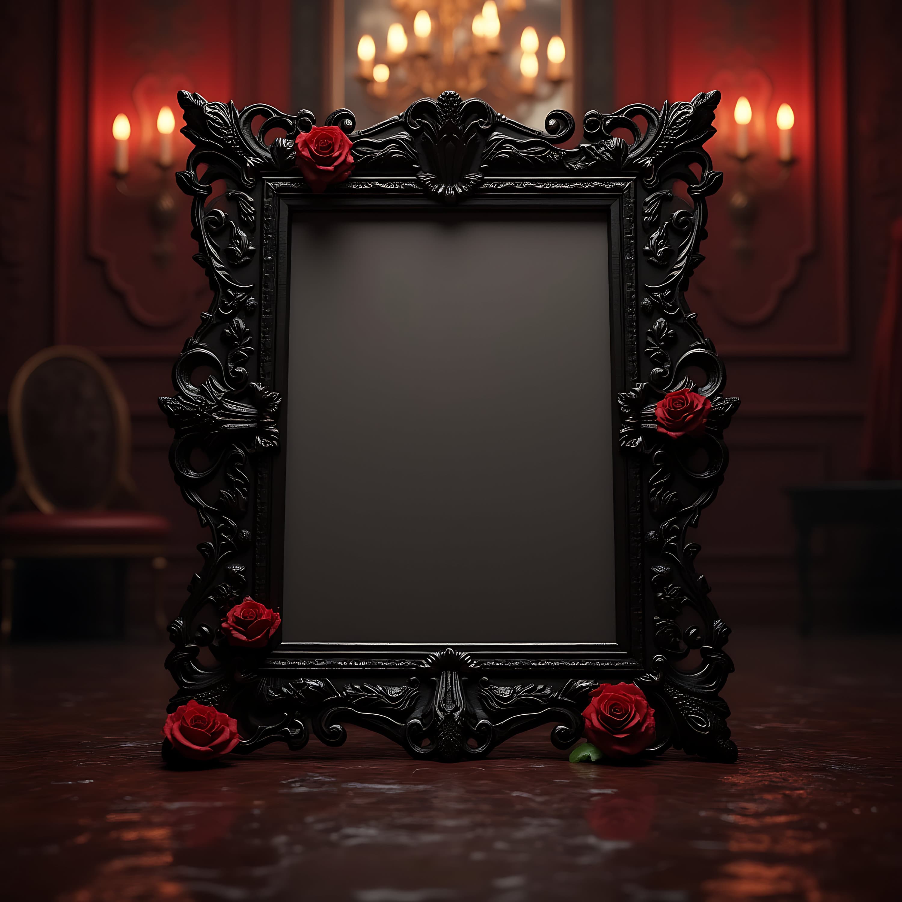Gothic Style Frame Mockups | Gothic Frame Mockup | Black Frame | Wall Art Mockup | Gothic Decor | Baroque Frame | Gothic Art | Gothic Frame