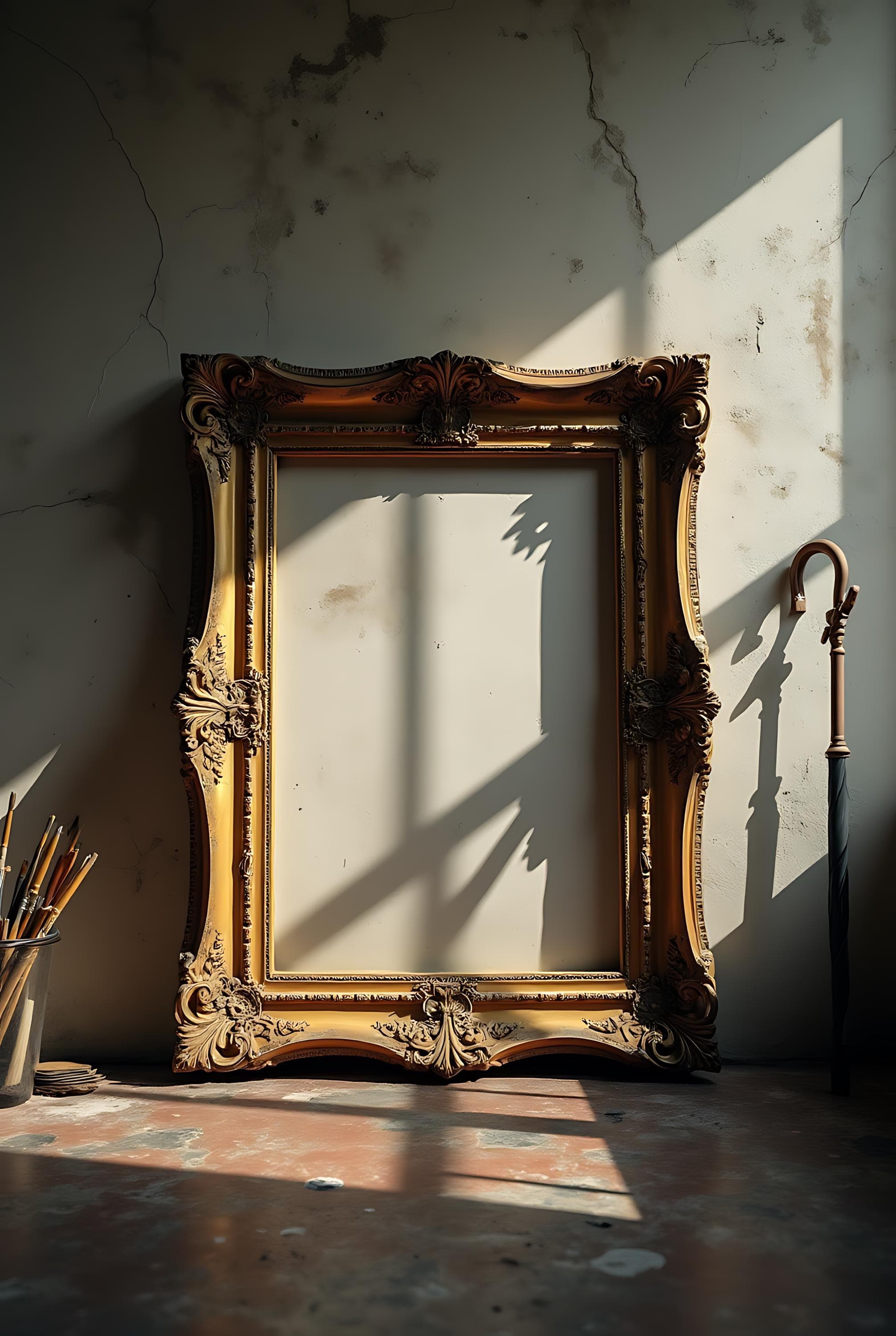 Vertical Antique Frame Mockup | Poster Shop Mockup | Frame Mockup | Digital Frame | Print Poster Mockup | Frame Gallery Mockup | PSD Frame |