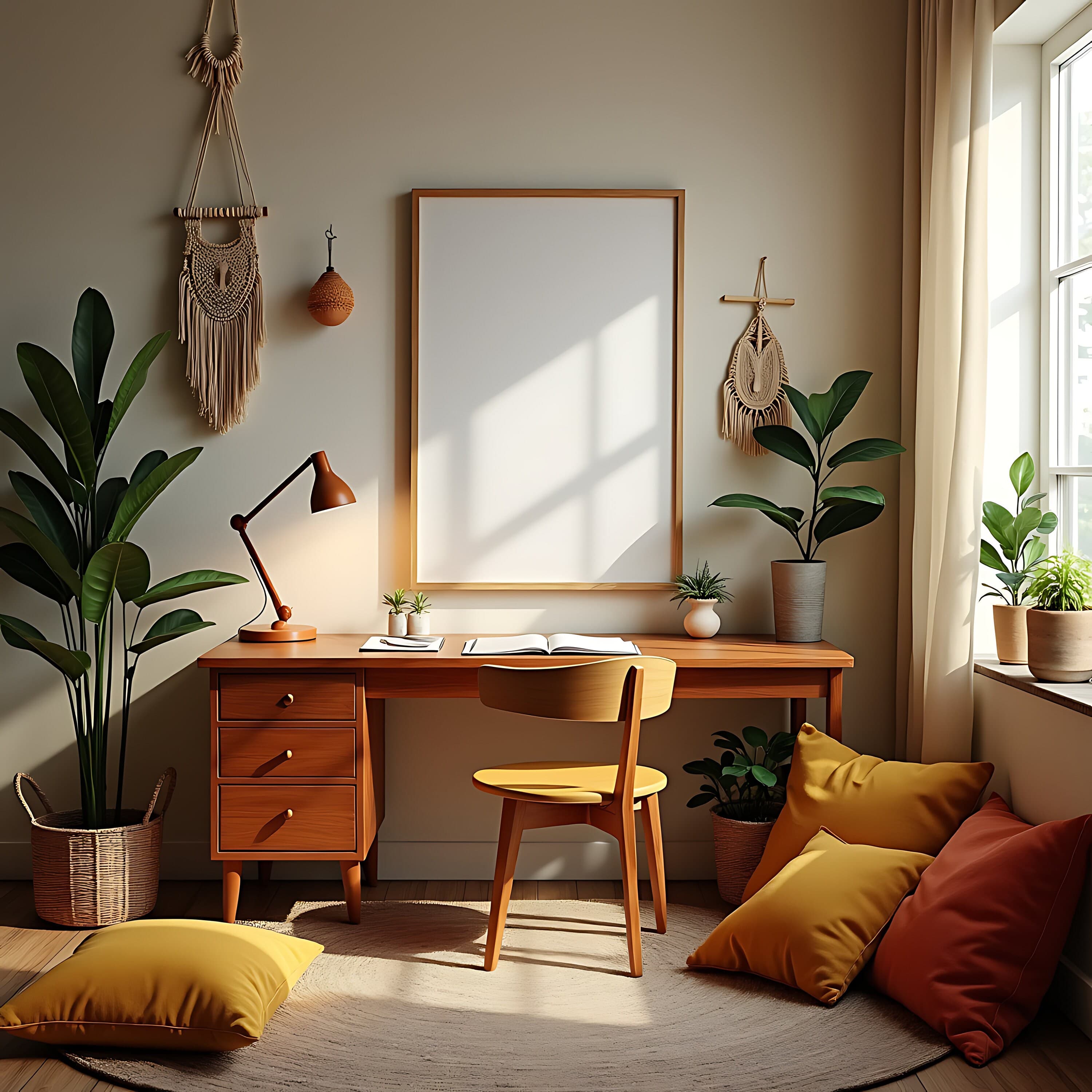 Digital Frame Mockups | Mockup Bundle | Frame Template | Boho Mockup | Wall Mockup | Frame Mockup | Boheminan Poster | Beige Boho Template |