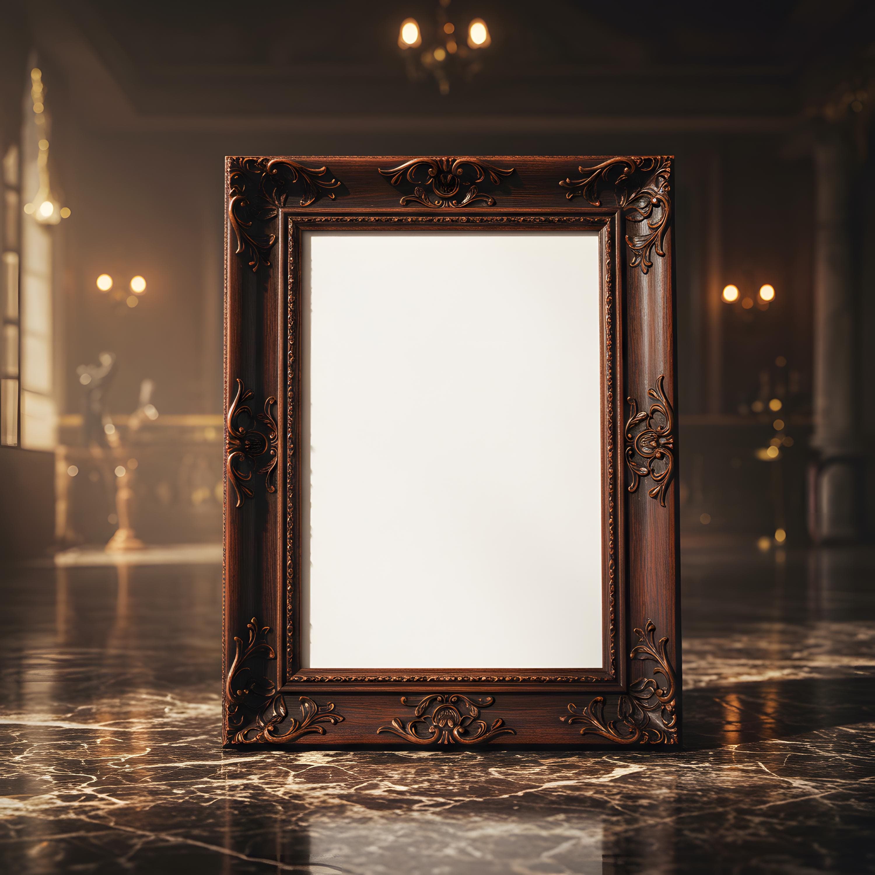 Victorian Shadow Frame Mockup | Gothic Frame Mockup Set | Dark Wall Art PSD Bundle | Moody Interior Mockups | Vintage Frame Mockup PSD |