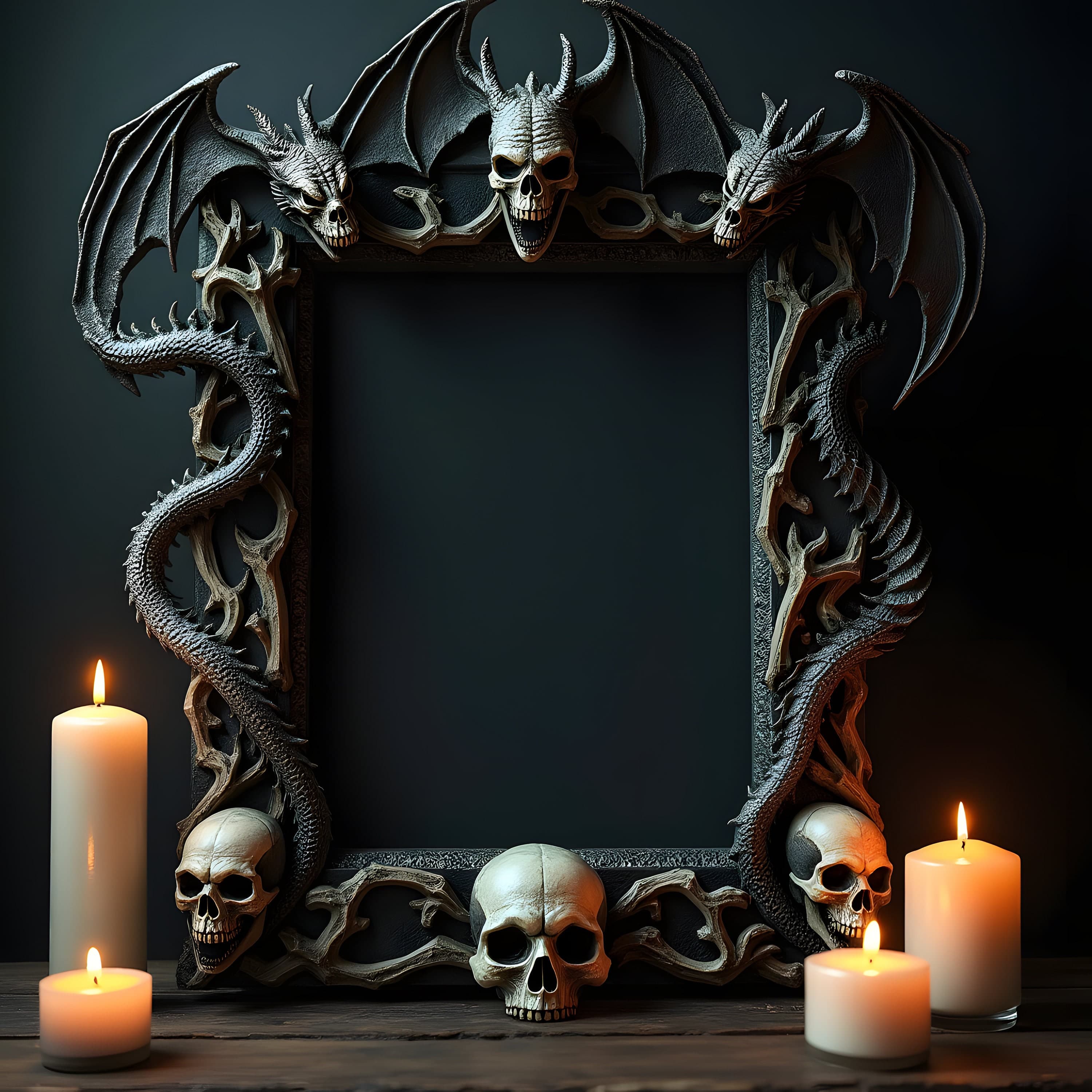 7 Frame Mockups for Majestic Dragon Luxury Frame Mockup | Digital Wall Art | Wall Frame Mockup | Dark Frame Mockup | Dark Wall Art Frame