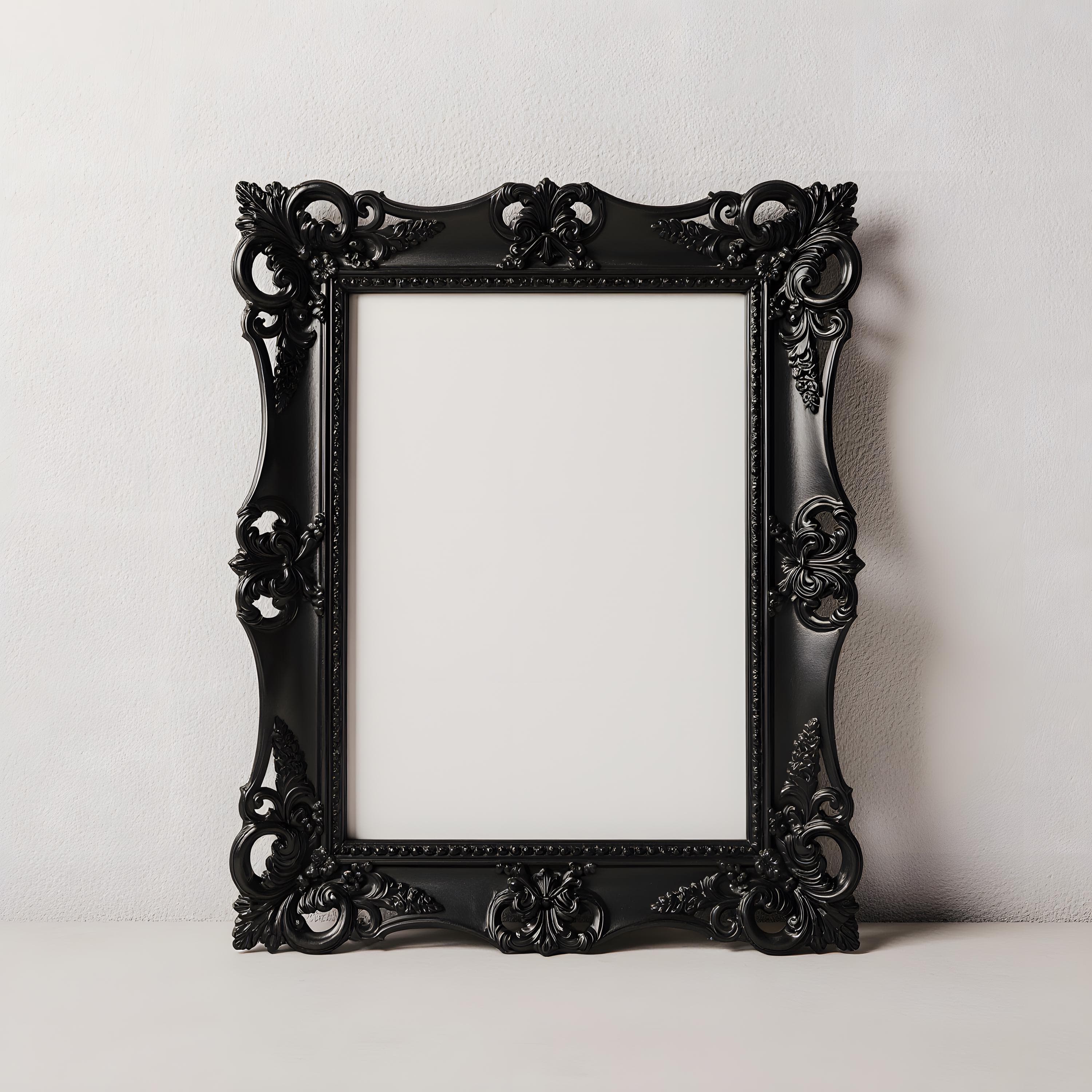 Minimalist Gothic Black Wood Frame | Dark Frame Mockup | Gothic Poster Frame | Dark Wall Art | Black Frame Template | Gothic Frame Mockup