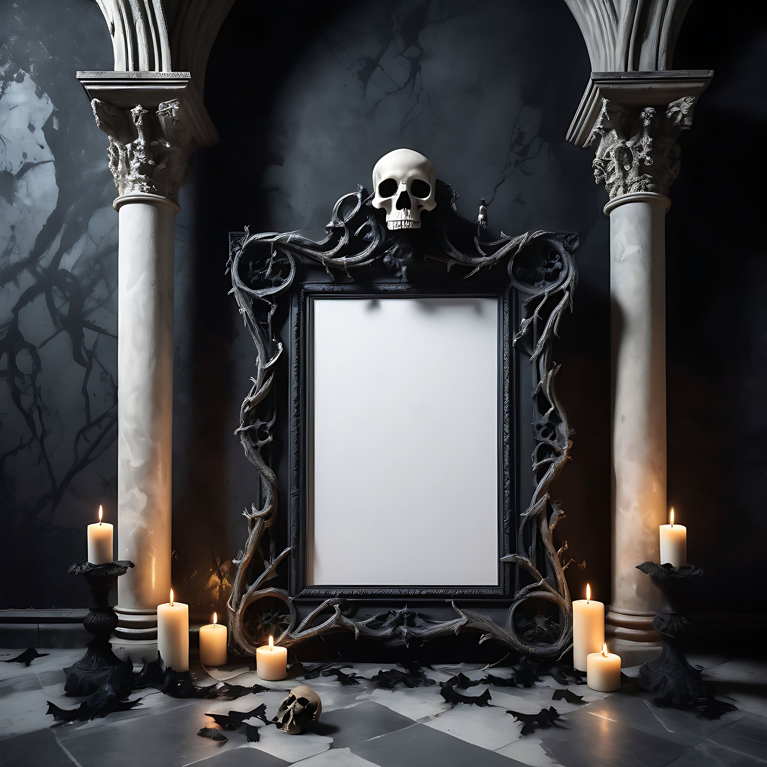 Dark Halloween Frame Mockup | Halloween Art | Halloween Art Frame | Halloween Frame | Dark Frame Mockup | Halloween Wall Art Frame | Mockup