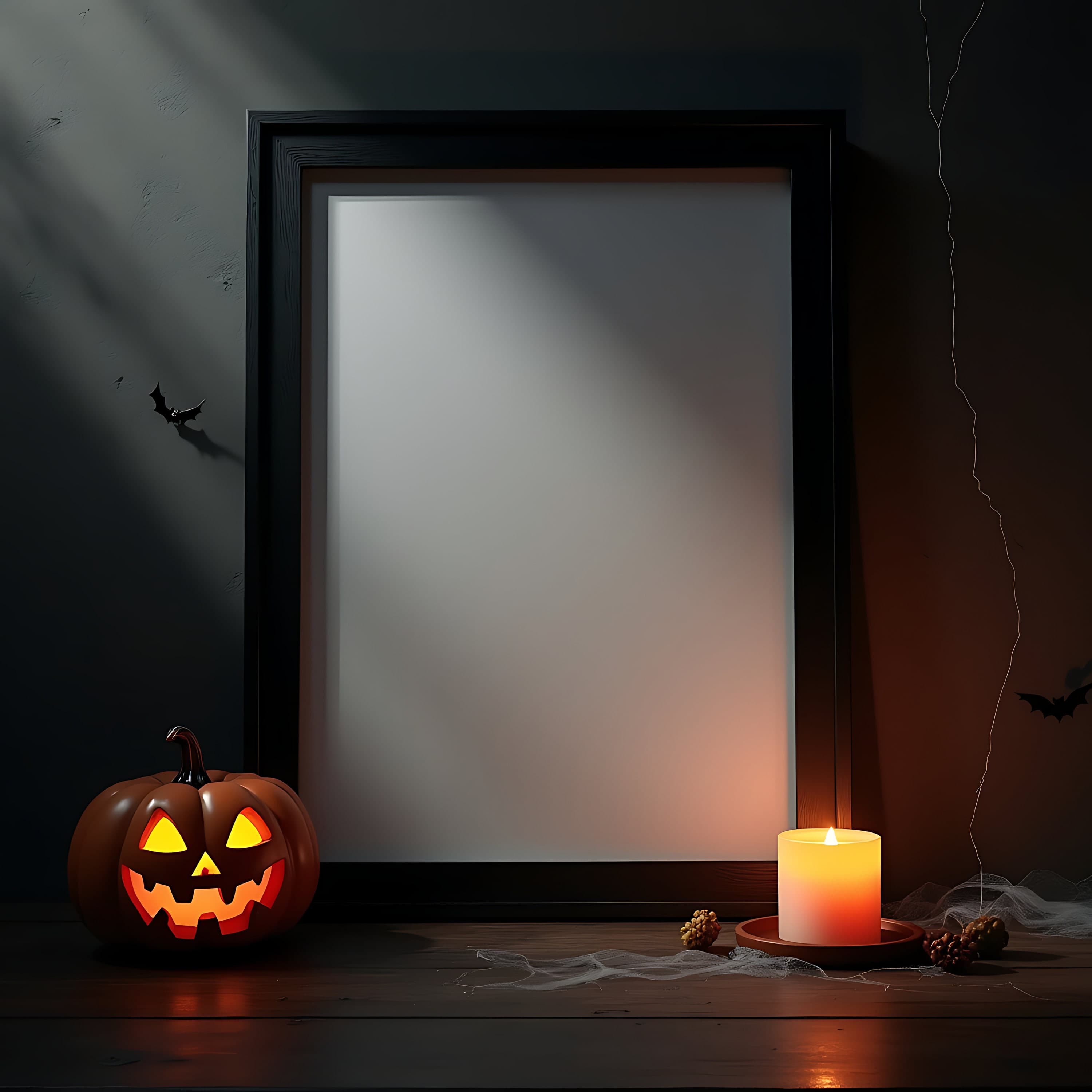 Pumpkin Decor Halloween Frame Mockup | Halloween Frame Mockup | Halloween Print| Printable Mockup | Halloween Framed Wall Art | Frames |