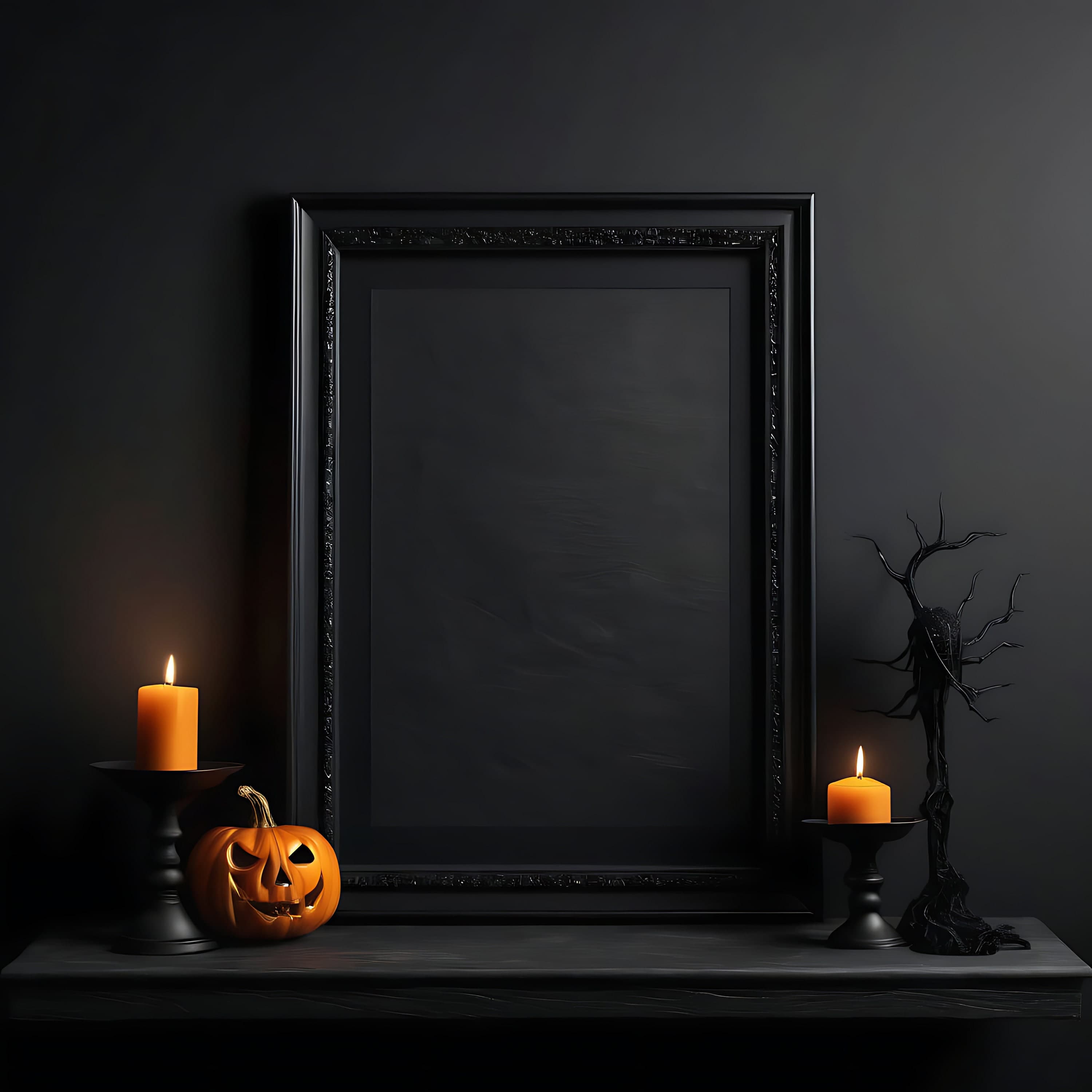 Halloween Wall Art | Halloween Print | Halloween Frame | Halloween Art Print | Ornate Frame | Halloween Frame | Halloween Mockup | Wall Art