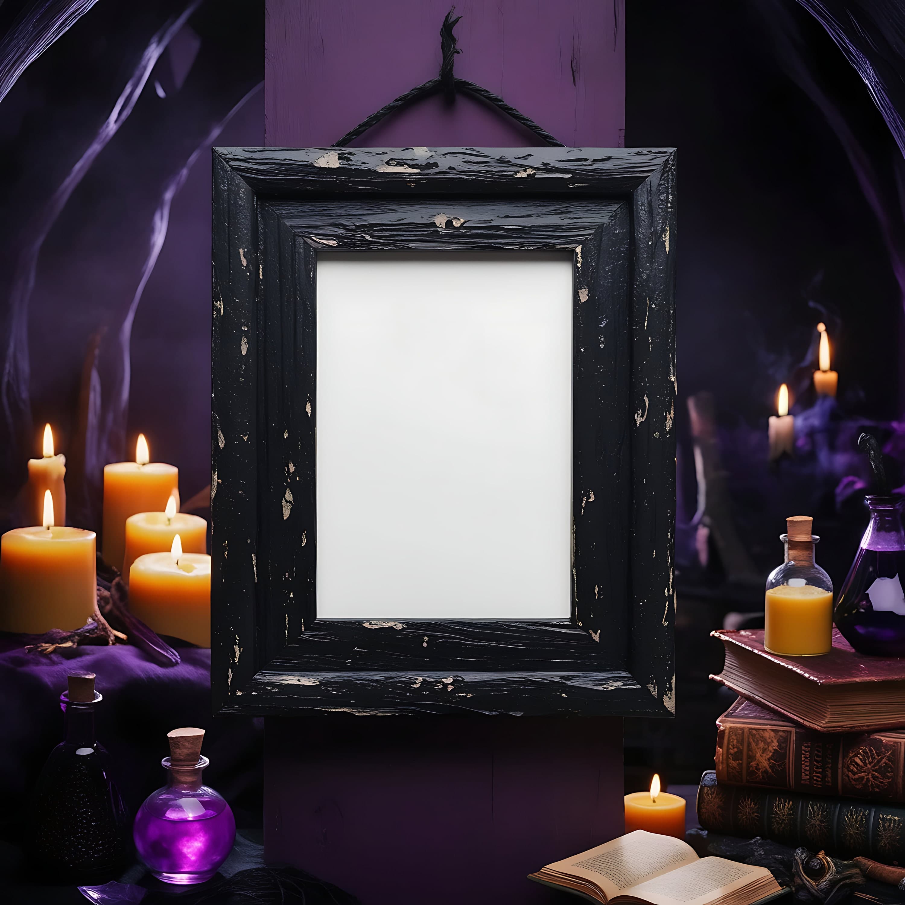 Mystical Halloween Frame Mockup | Halloween Mockup | Halloween Frames | Dark Frame | Picture Frame Mockup | Frame Mockup | Halloween Print |