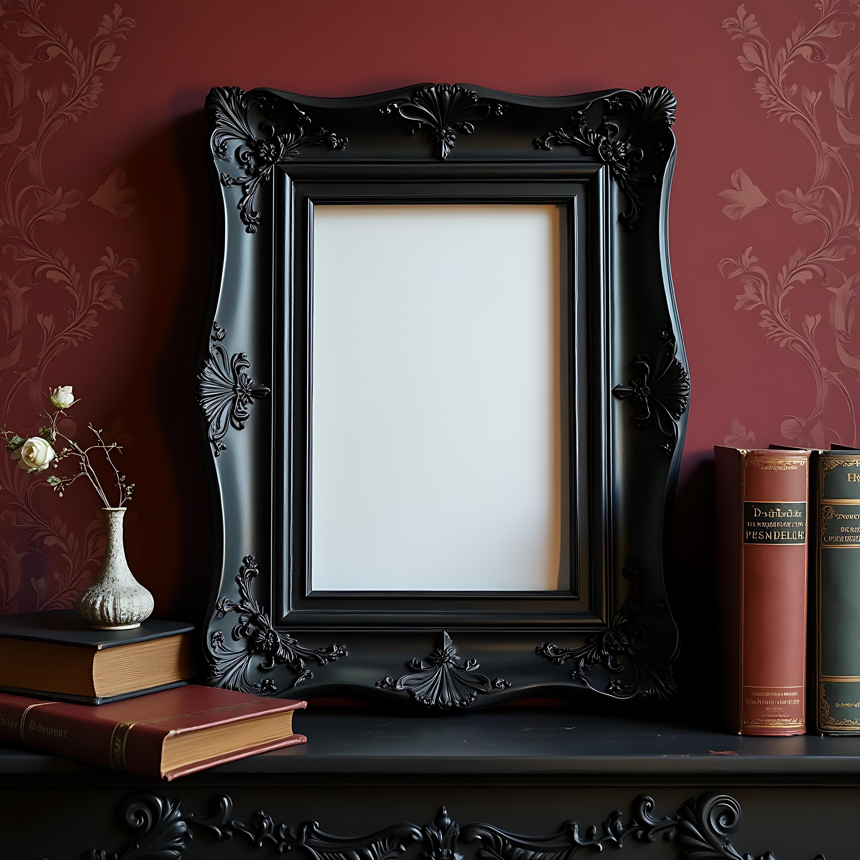 Black Frame Mockup | Black Frame | Frame Mockup | Victorian Wall Art | Frame Mockup Bundle | Minimalist Frame | One Frame Mockup | Wall Art