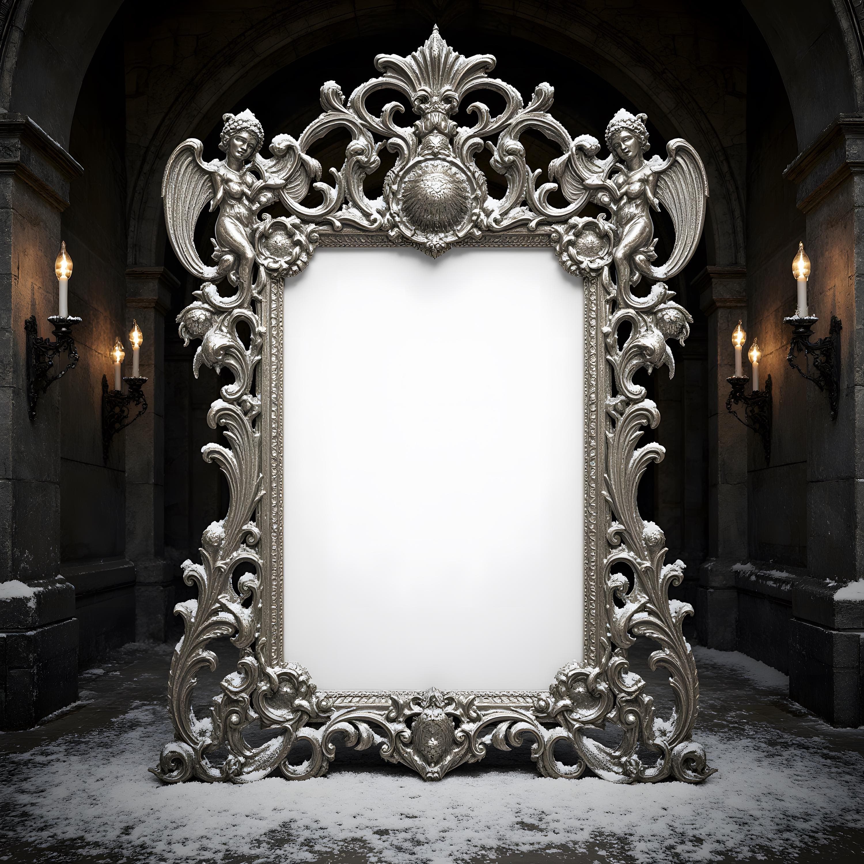 Baroque Holiday Frame Mockup | Christmas Baroque Frame Mockup | Ornate Vintage Frame Mockup | Festive Art Mockup | Ornate Frame Mockup |
