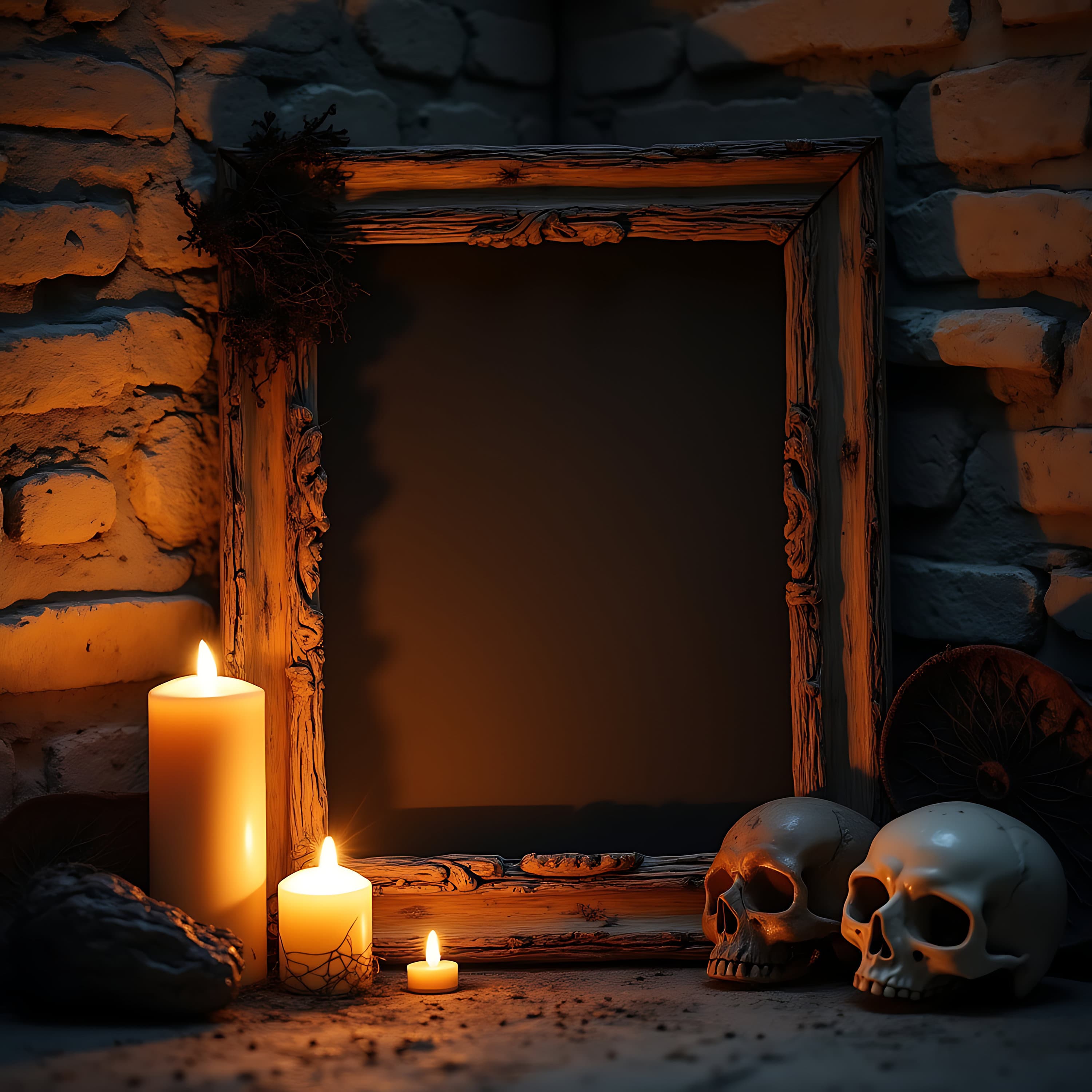 Halloween Wooden Frame Mockup | Frame Mockup Halloween | Halloween Print Mockup | Halloween Frame Mockup | Poster Mockup Halloween | Frames