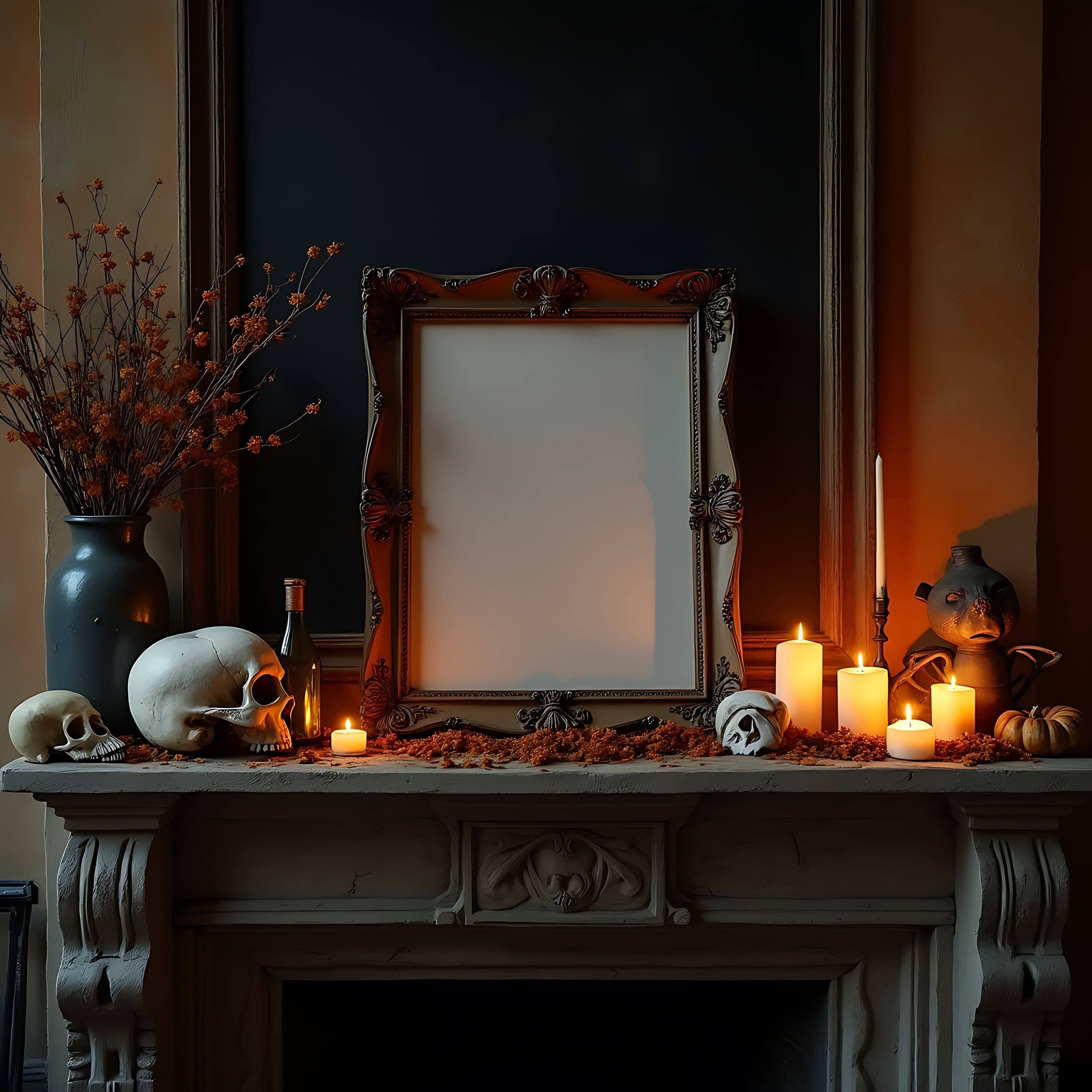Halloween Frame Mockup | Single Frame Mockup  | Halloween Mockup | Empty Frame Mockup | Halloween Frame | Spooky Frame | Pumpkin Mockup |