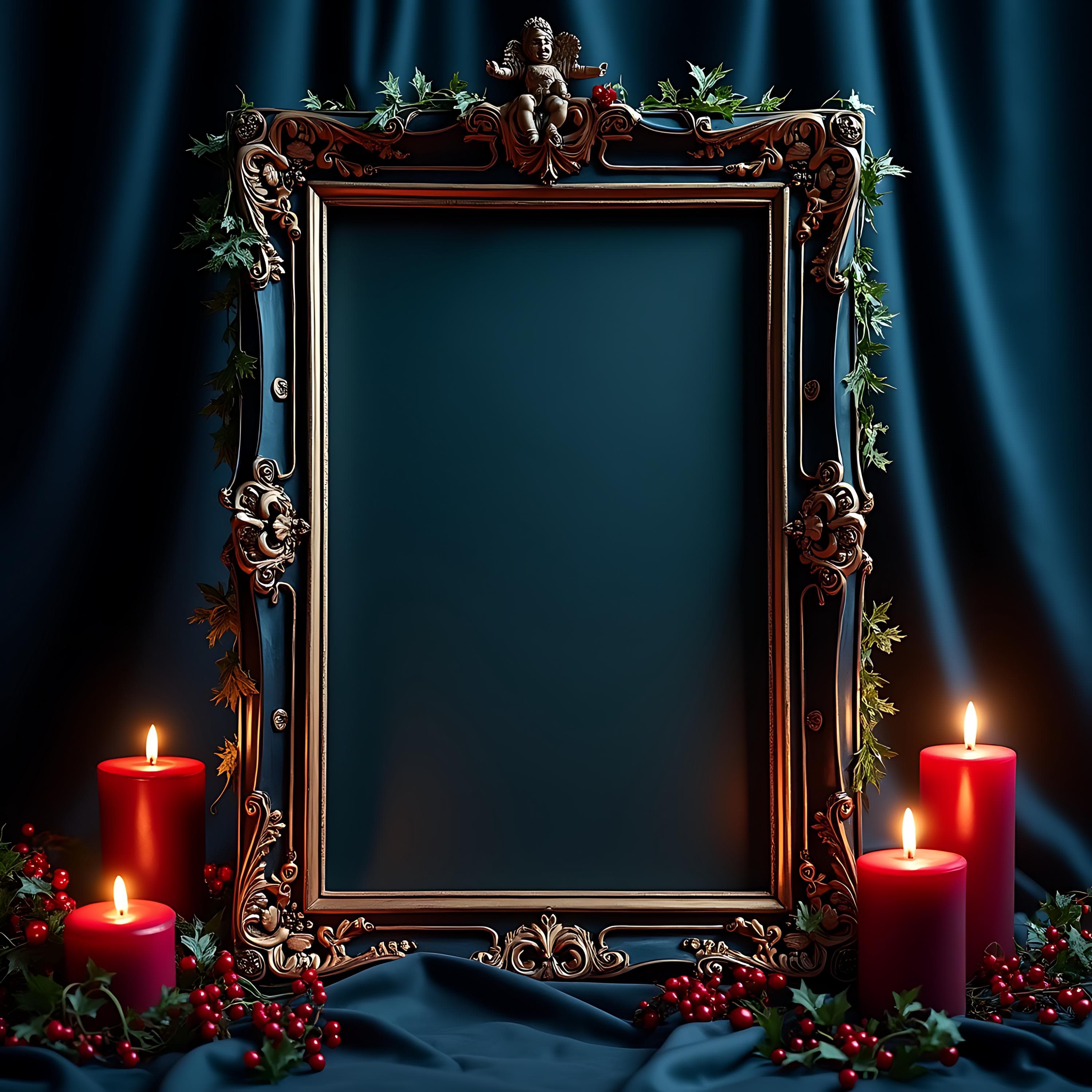 Luxurious Gothic Christmas Poster Mockup | Christmas Mockup | Poster Mockup | Digital Frame | Vertical Mockup | PSD Frame Mockup | Frame PSD