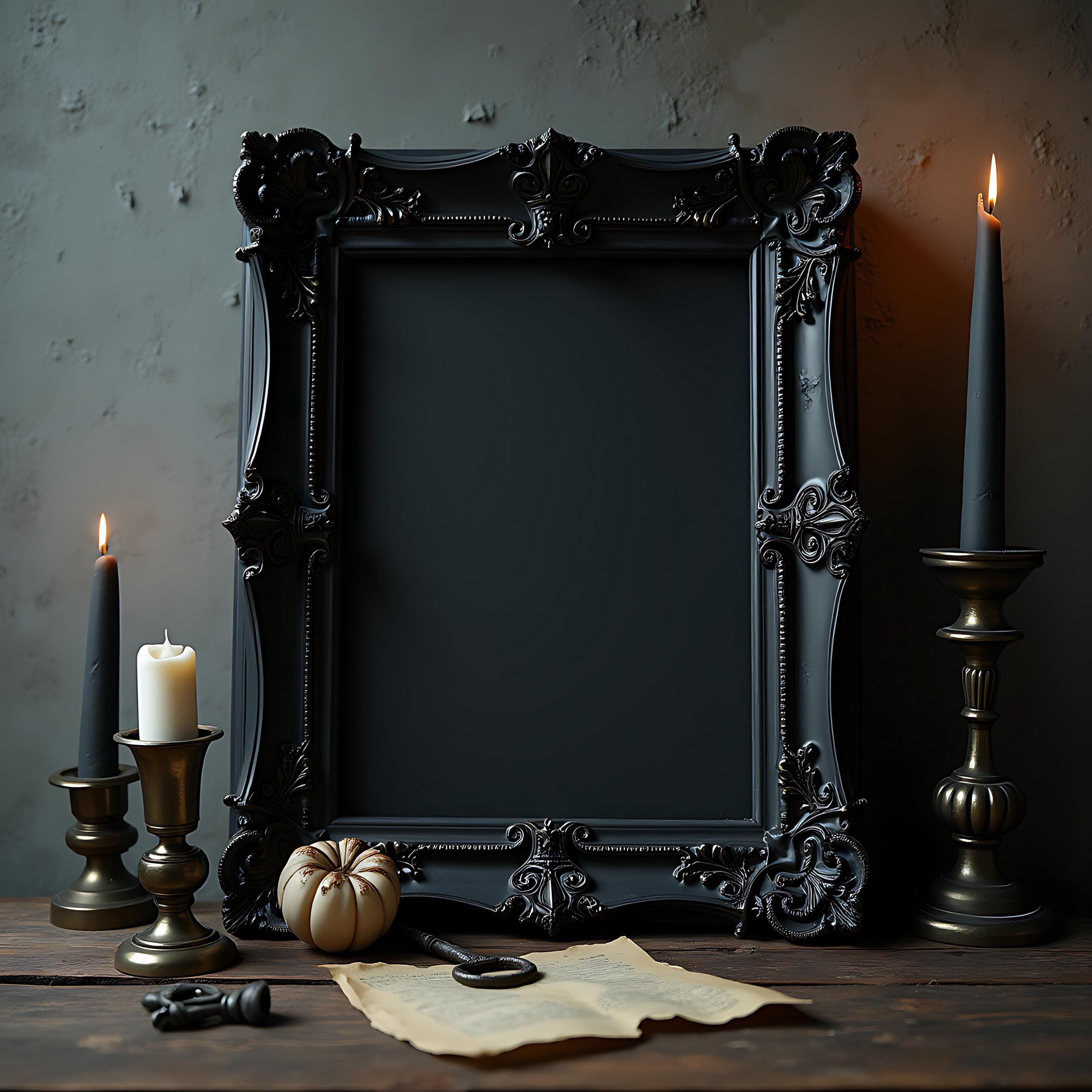 Dark Picture Frame Mockup | Dark Frame | PSD Frame | Gothic Frame Mockup | Black Frame Mockup | Smart Object Frame Mockup | Frame Mockup |