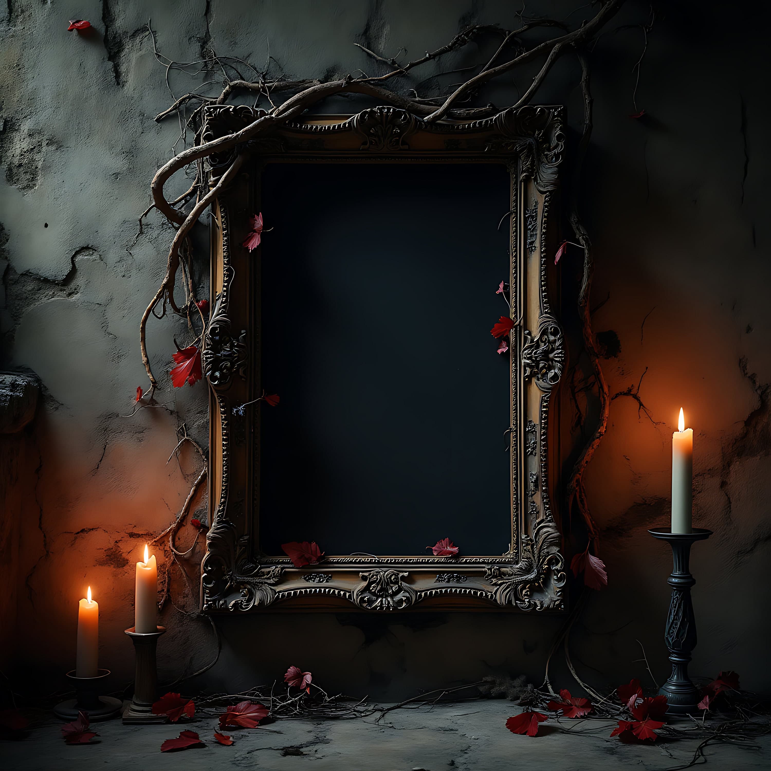 Gothic Wall Art Frame Mockup | Baroque Frame | Frame | Mockup Frame | Digital Frame | Single Frame Mockup | Gothic Wall Art | Dark Frame |