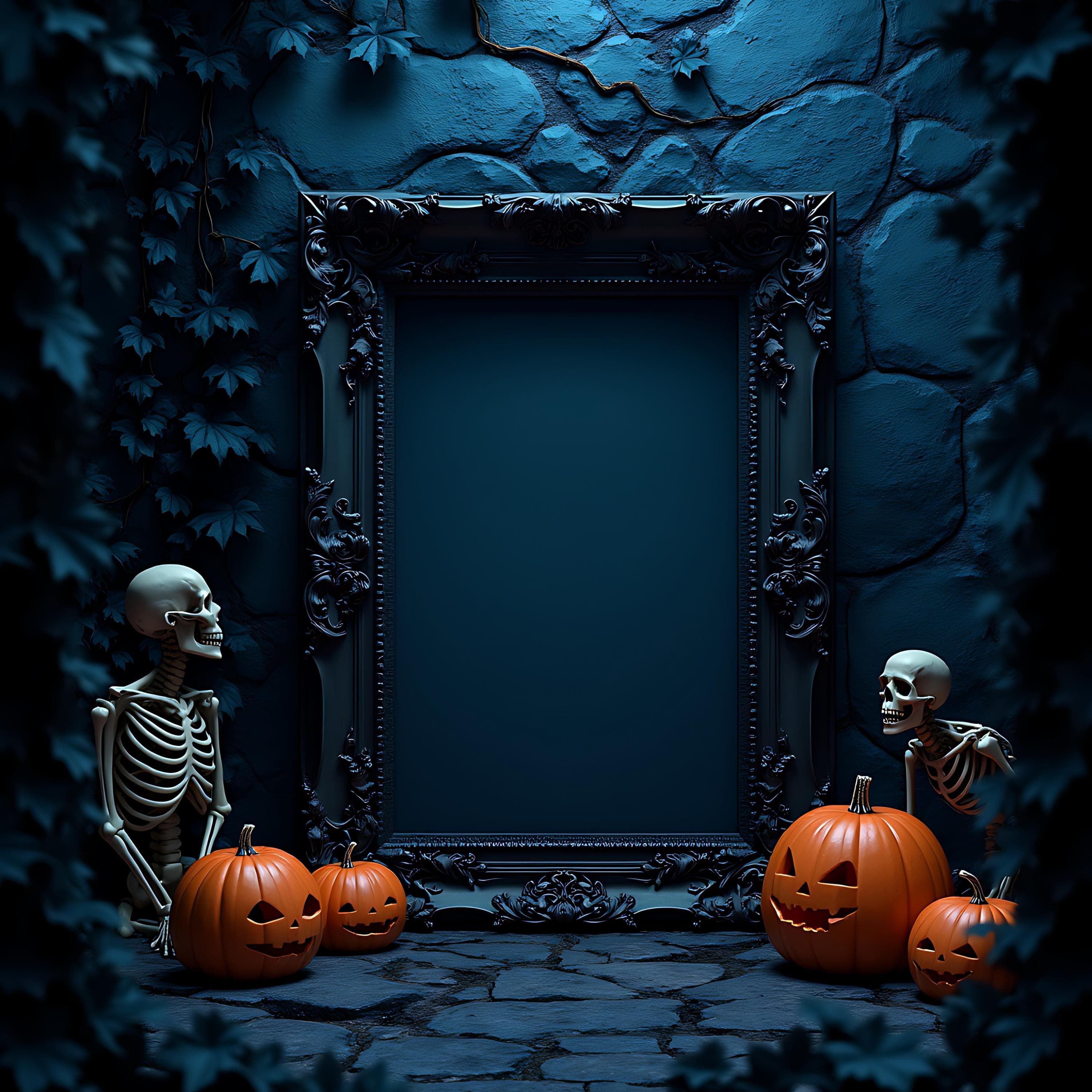 Vintage Style Halloween Frame Mockup | Halloween Bundle | Halloween Mockup | Black Frame | Trendy Frame Mockup | Spooky Frame Mockup | Art