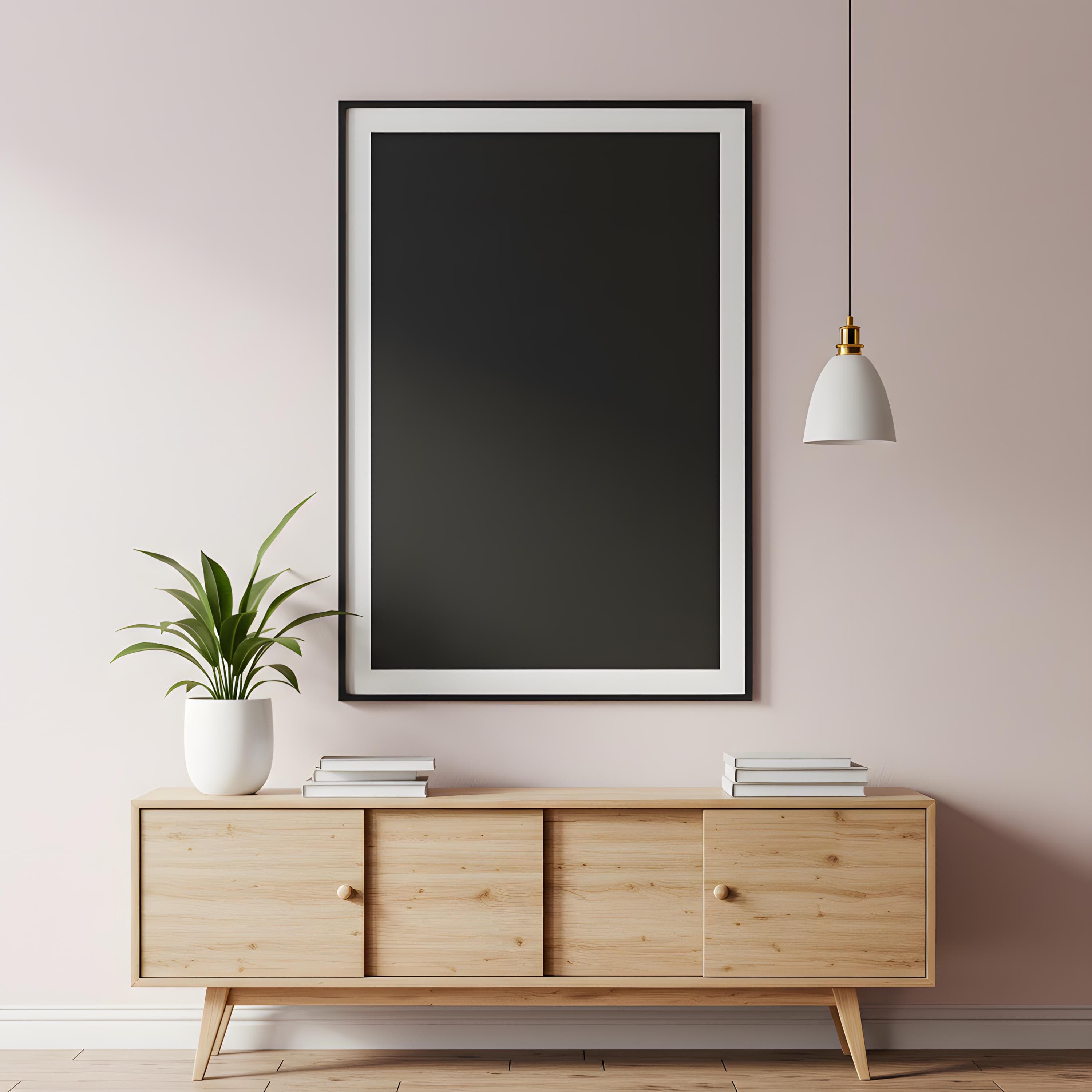 Minimalist Vertical Frame Mockup | Clean Wall Art Mockup | Vertical Poster Mockup | Modern Digital Frame Mockup | Artwork Frame Mockup |