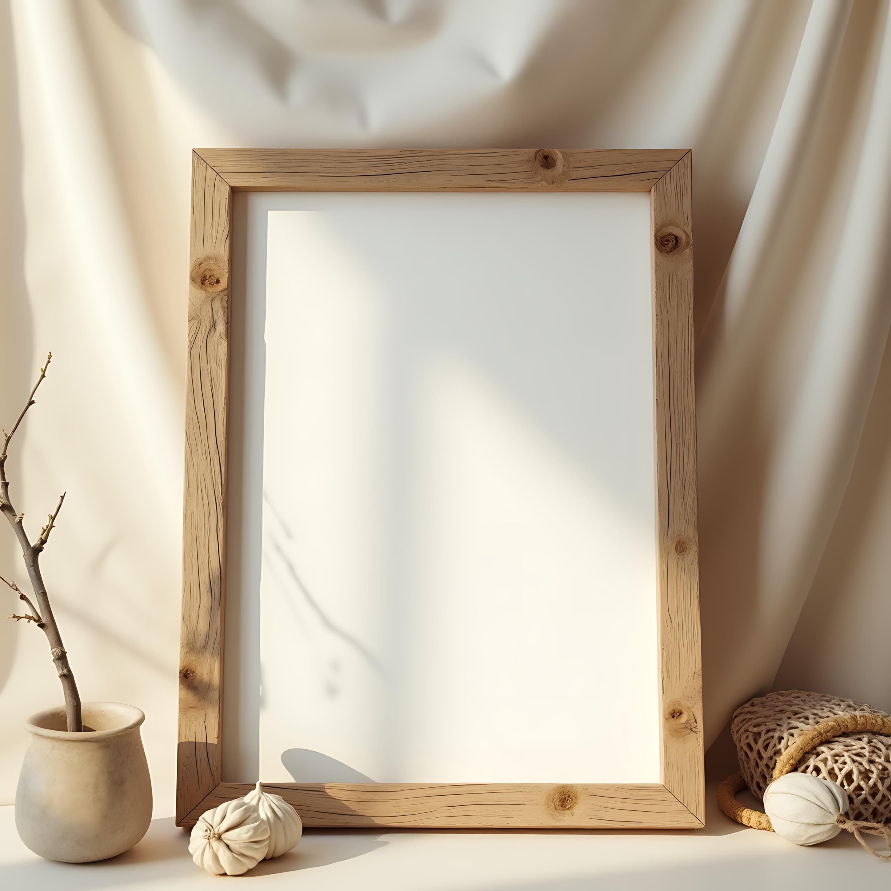 Photorealistic Rustic Wooden Frame Mockup | Single Frame Mockup | Art Frame Mockup | Poster Mockup | PSD Poster Mockup | Frame Mockup | Art