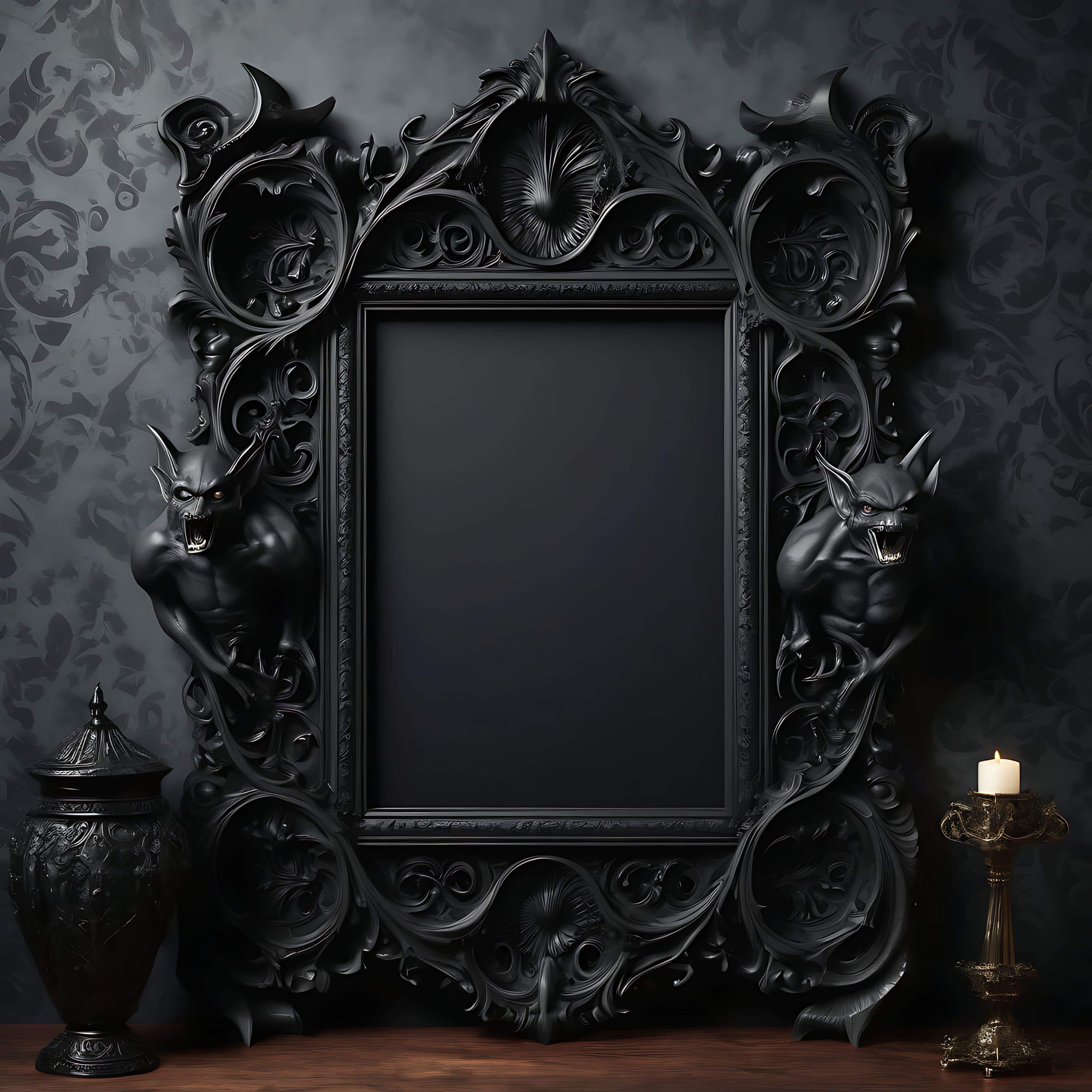 11 pieces of Gothic Wall Art Mockup | Gothic Home Decor | Gothic Frame | Gothic Decor | Ornate Frame | Baroque Frame | Skull Picture Frame |