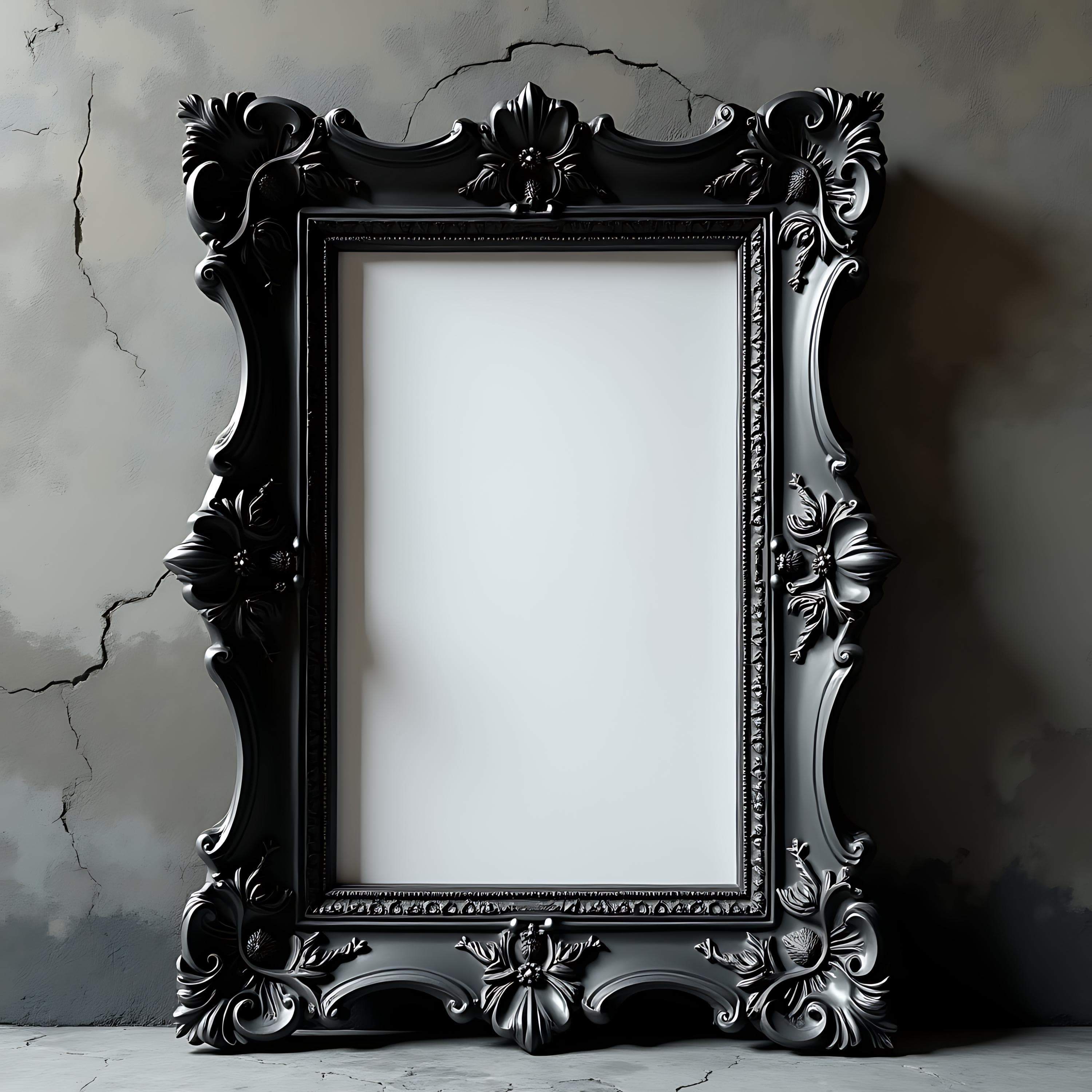 Large Black Gothic Frame Mockup | Gothic Frame | Black Frame | Antique Frame Mockup | Frame Mockup PSD | Single Frame Mockup | Ornate Frame