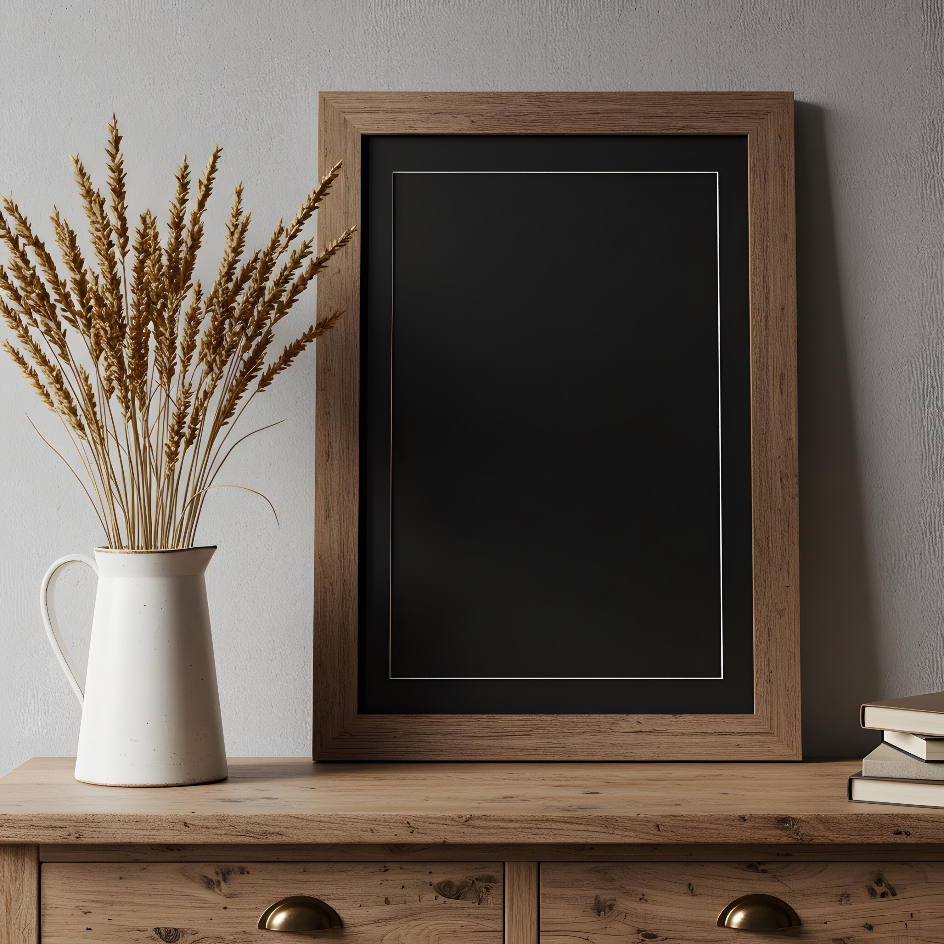 Farmhouse Style Frame Mockup | Rustic Wooden Frame Mockup PSD | Wall Art Frame Mockup | Cozy Farmhouse Poster Mockup | Rustic Frame Mockup |