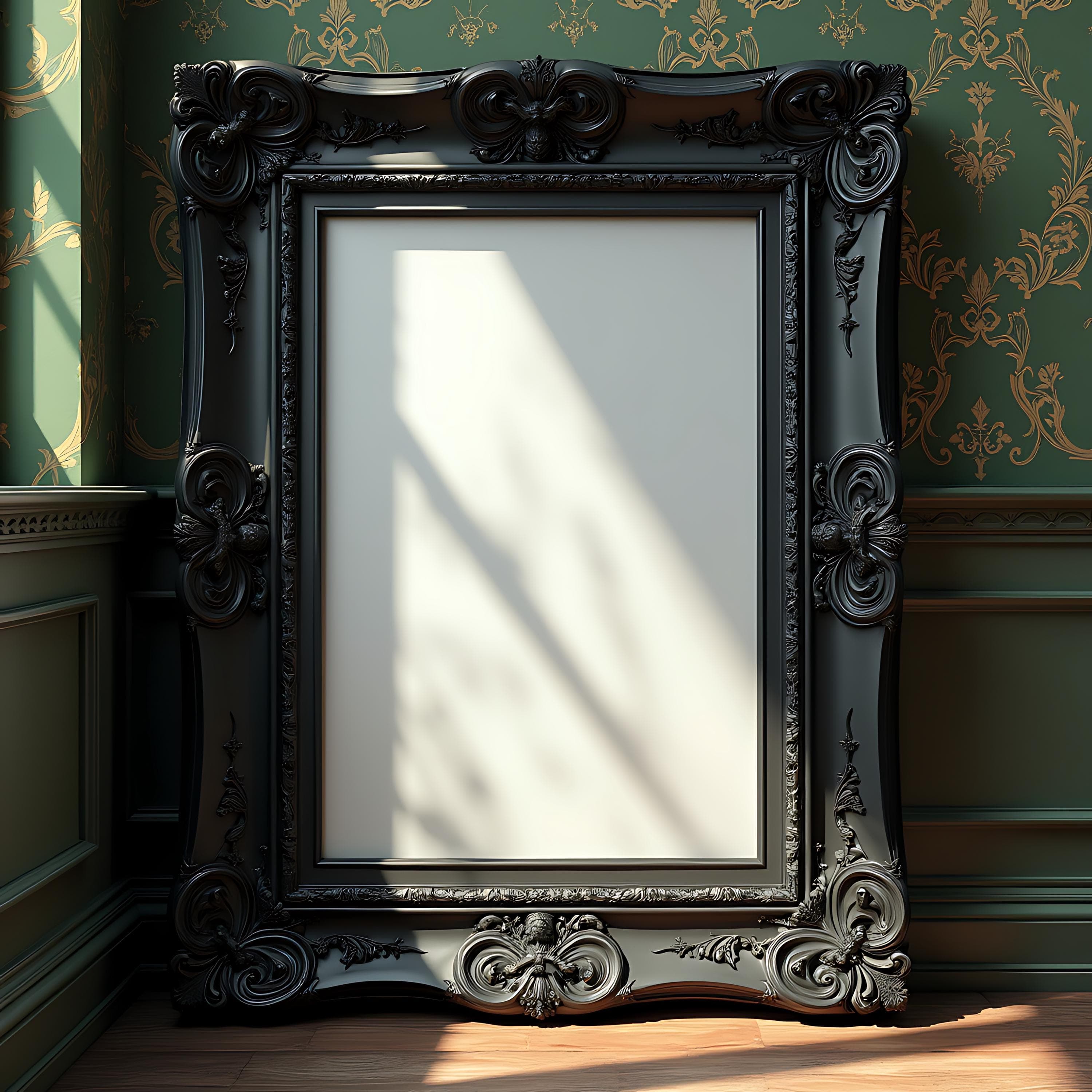 Matte Black Gothic Frame Mockup | Black Frame Mockup | Gothic Mockup | Dark Frame | PSD Frame Mockup Ornate Frame Mockup | Frame Mockup PSD