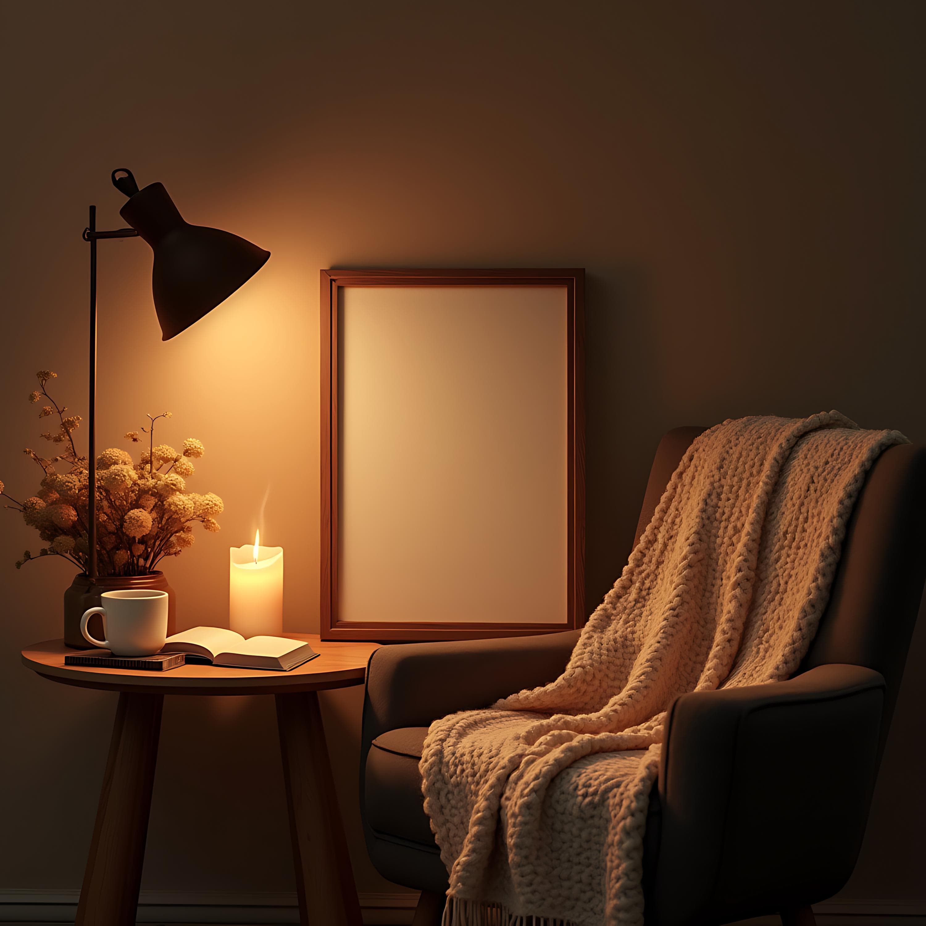 Cosy Room Canva Frame Mockup | Wall Frame Mockup | Frame Set | PSD Frames | PSD Canvas Mockup | Single Frame Mockup | Vertical Frame Mockup