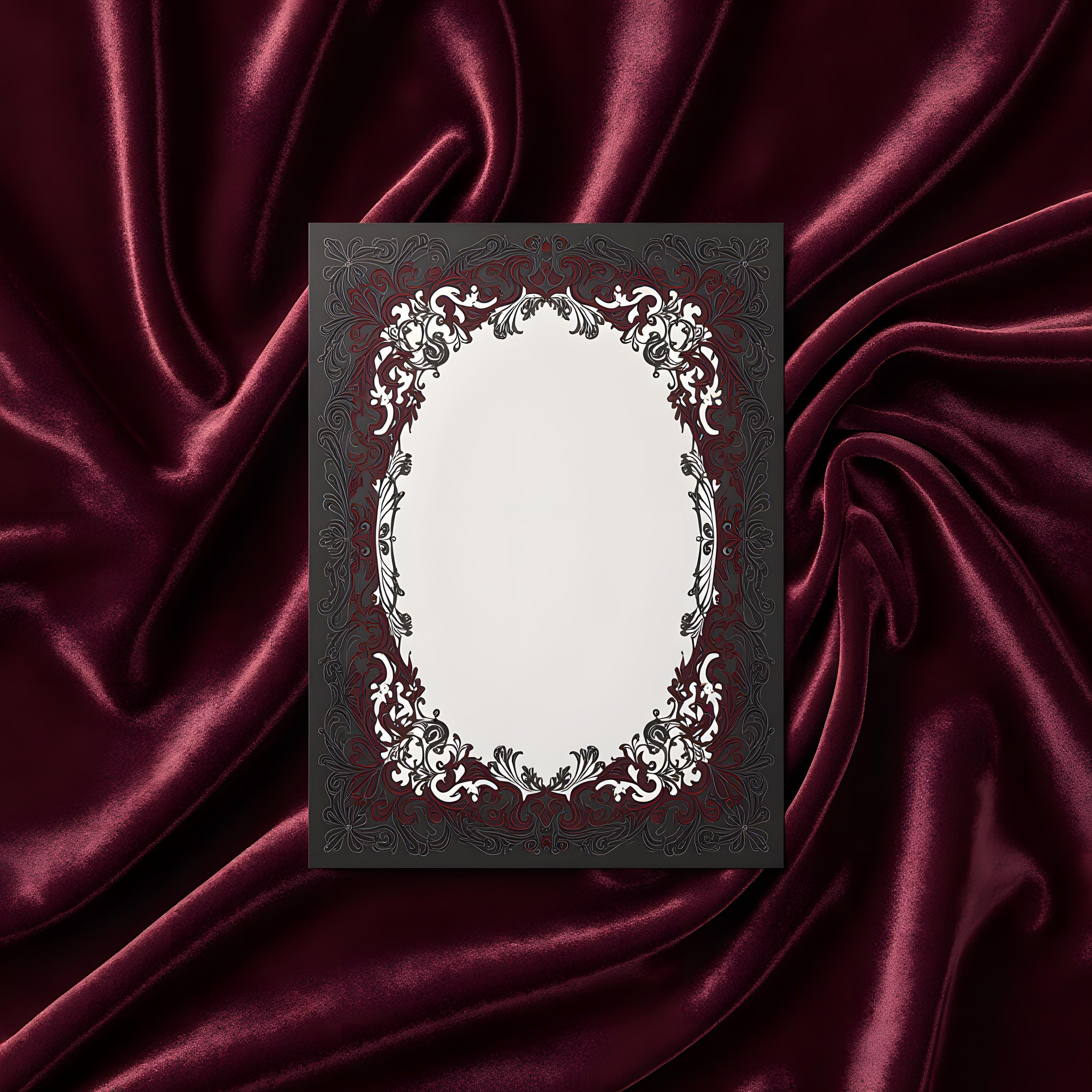 Gothic Wedding Invitation Mockup | Dark Victorian Wedding Invite PSD | Printable Gothic Wedding Card | Elegant Invitation Display